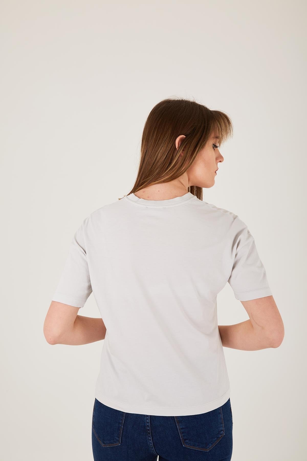 Basic Yıkamalı Tişört GRİ