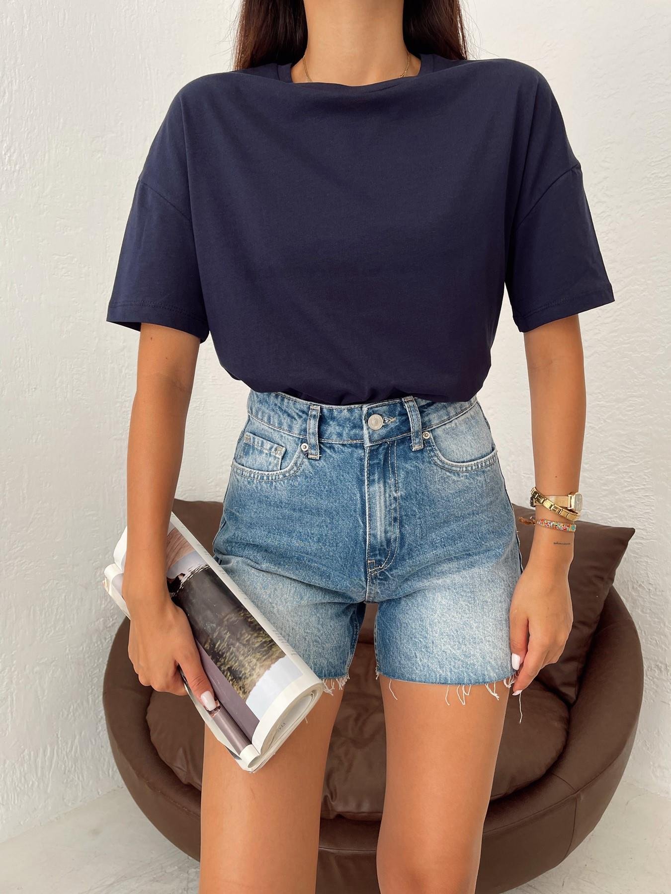 Basic Yıkamalı Tişört LACİVERT