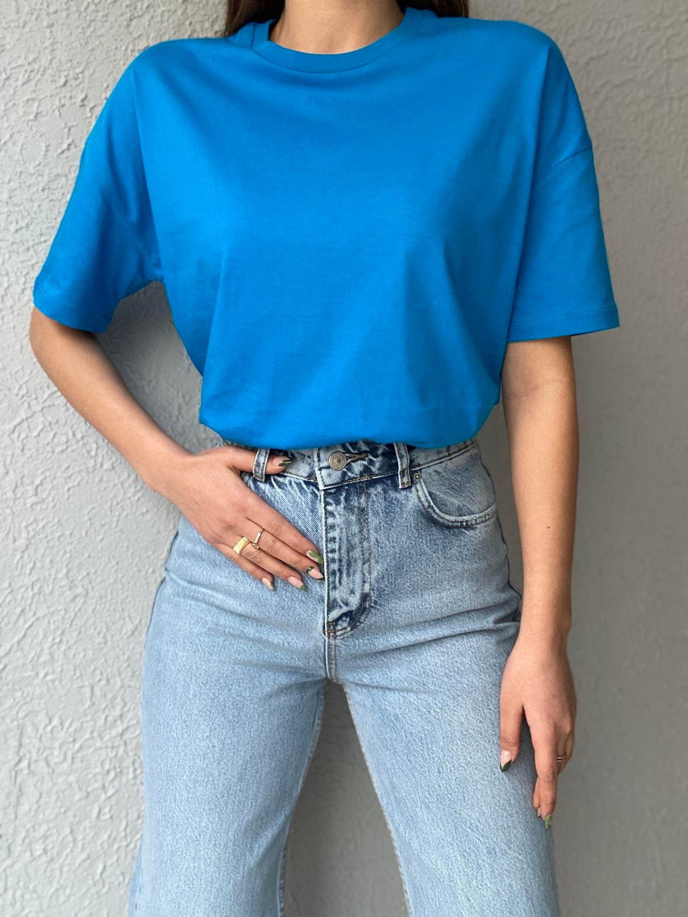 Basic Yıkamalı Tişört SAKS