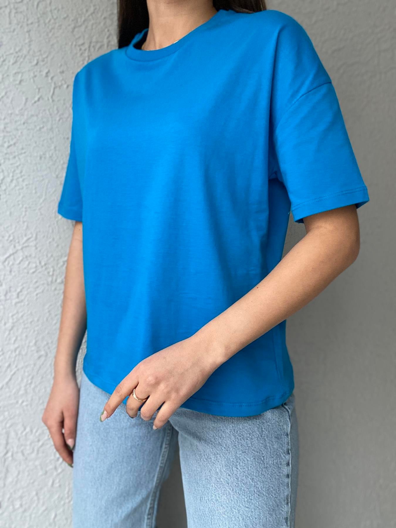 Basic Yıkamalı Tişört SAKS