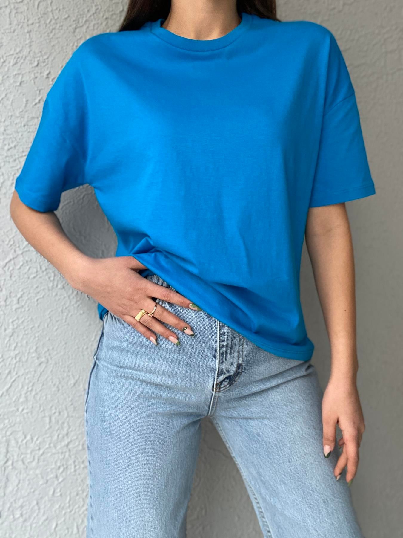 Basic Yıkamalı Tişört SAKS