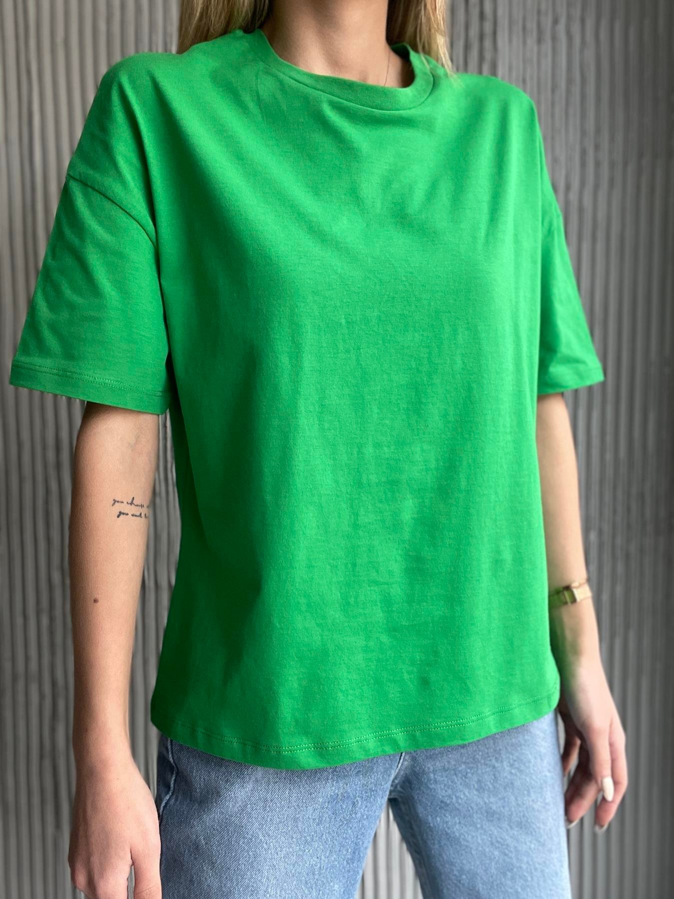 Basic Yıkamalı Tişört YEŞİL