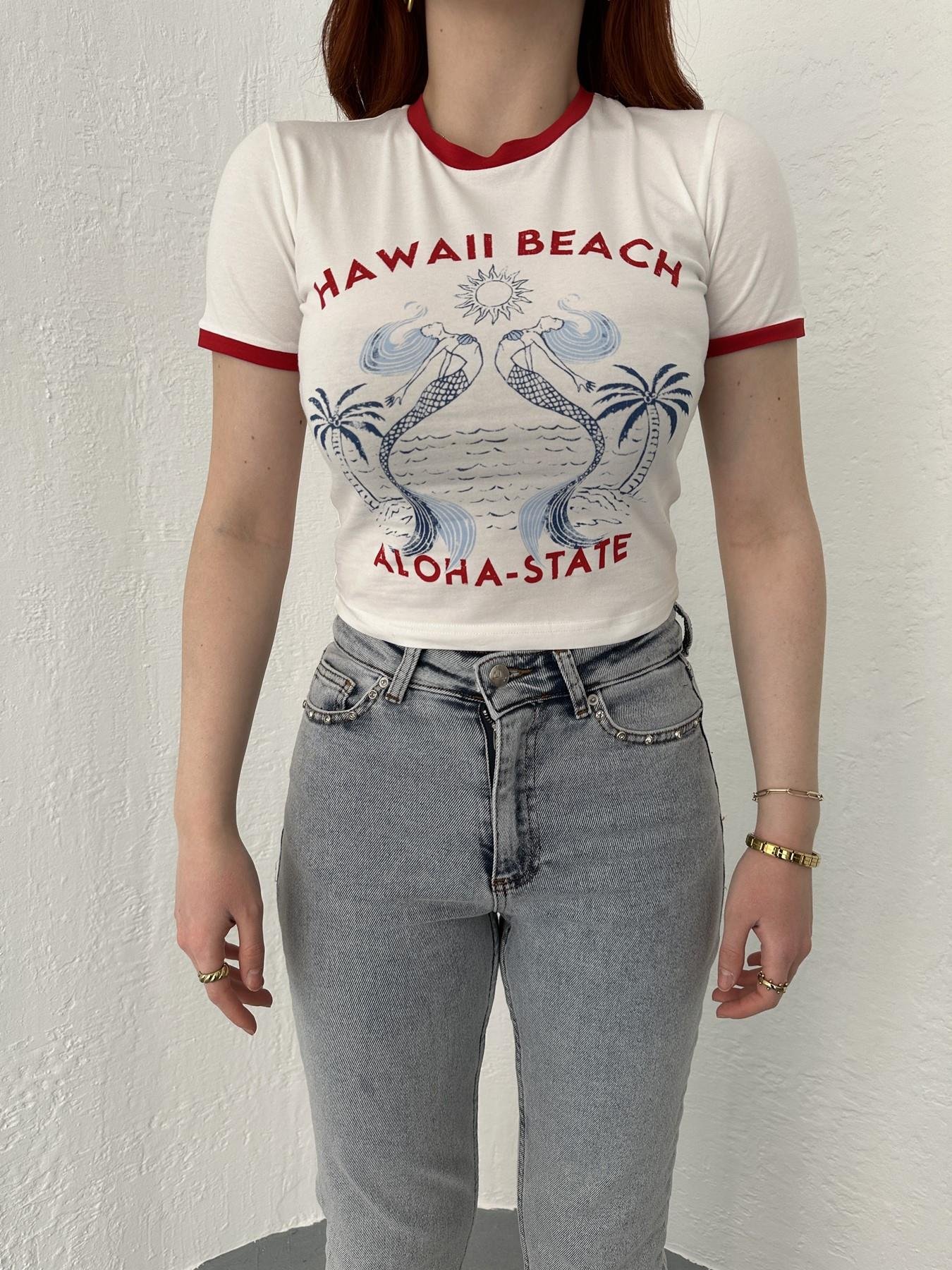 Baskılı Tişört Ekru