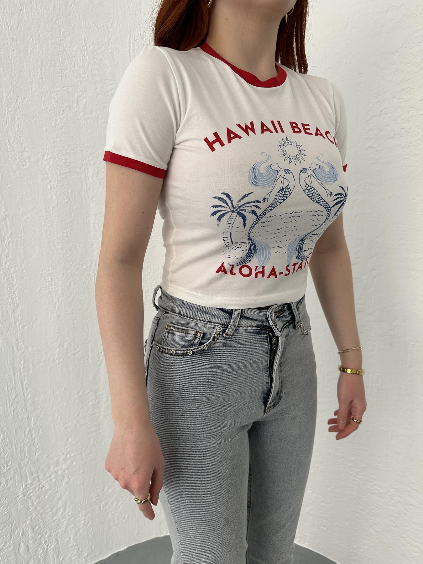 Baskılı Tişört Ekru