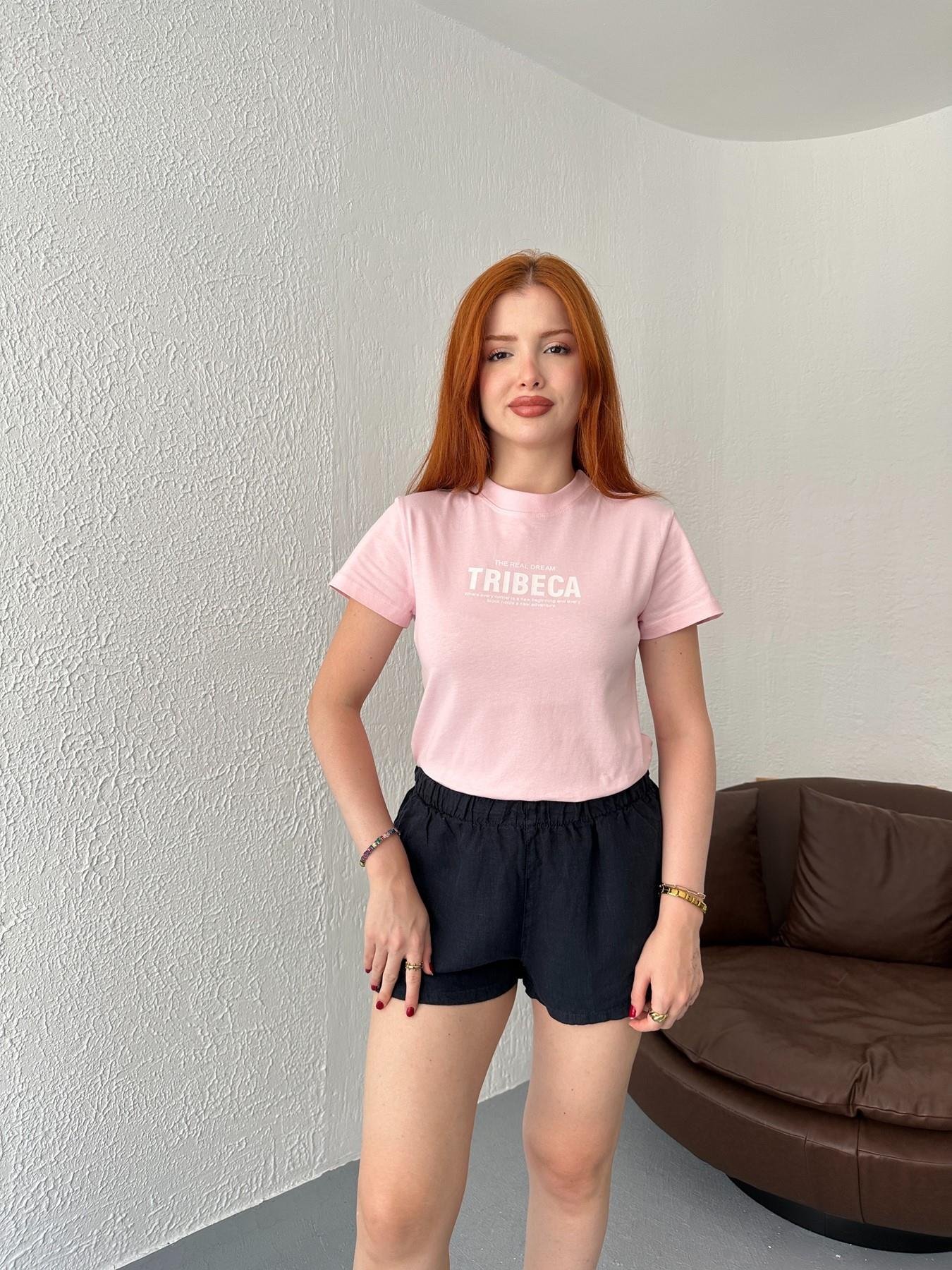 Baskılı Tişört Şeker pembe
