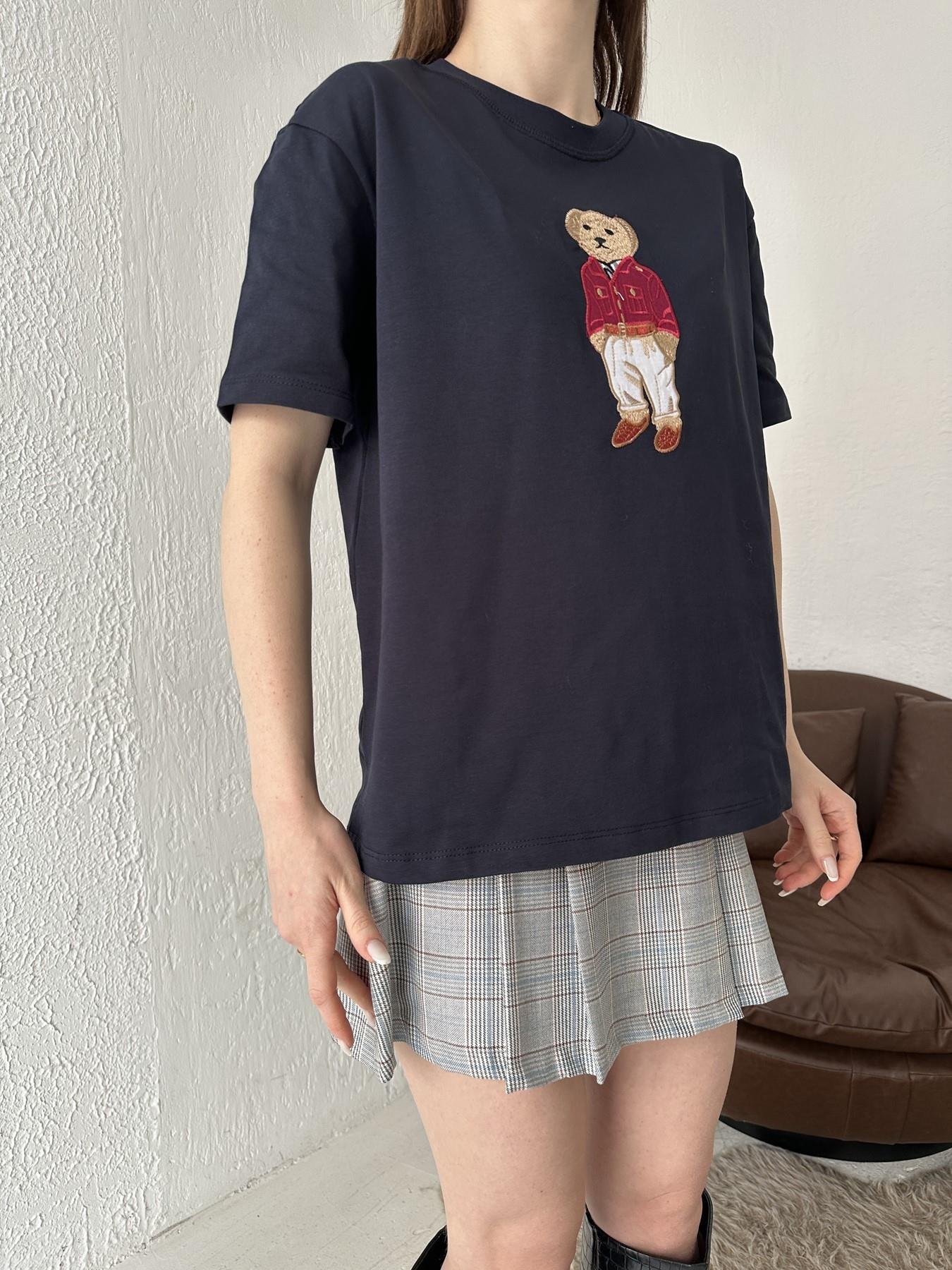 Bear Nakışlı Tişört LACİVERT