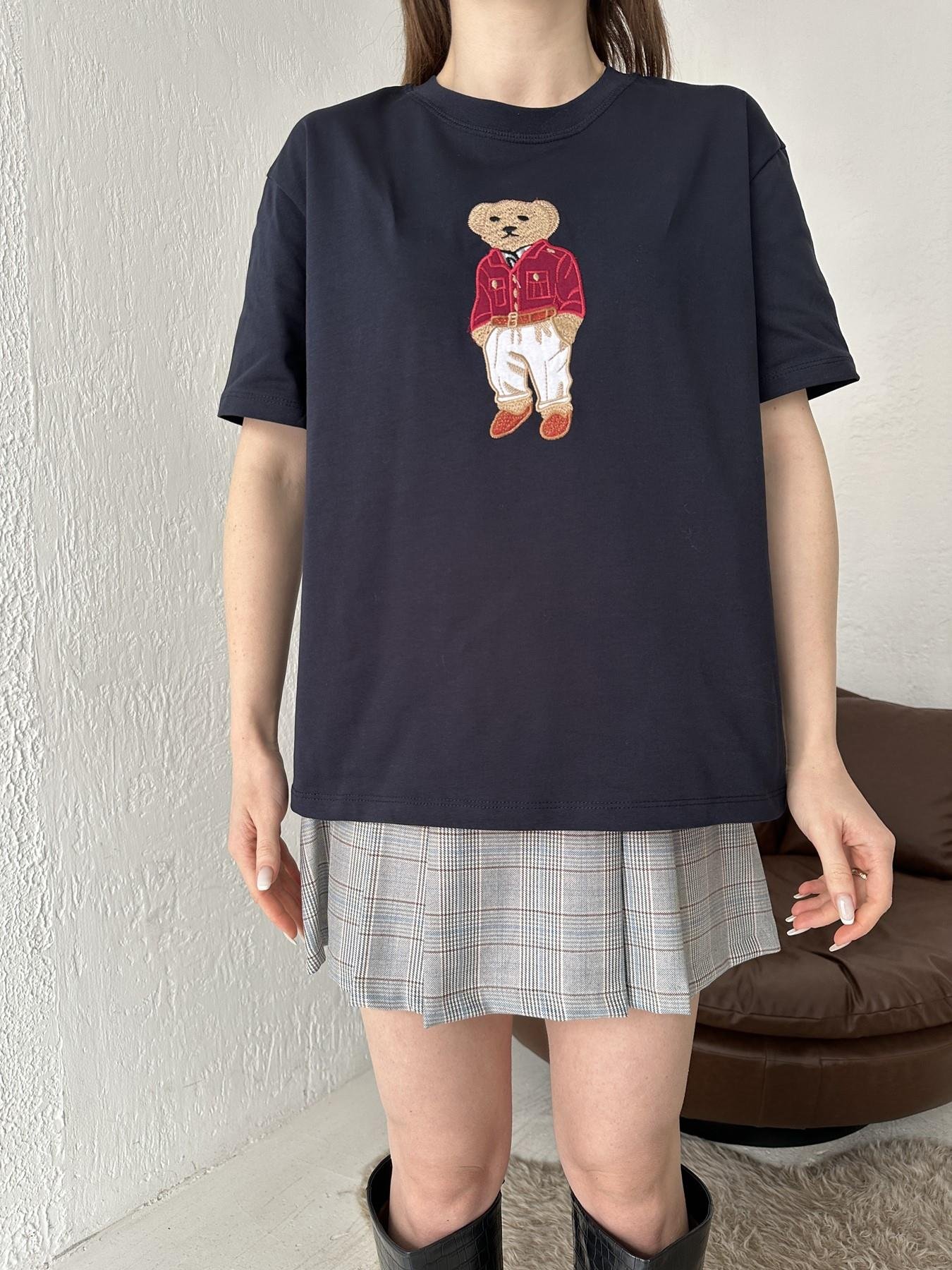 Bear Nakışlı Tişört LACİVERT