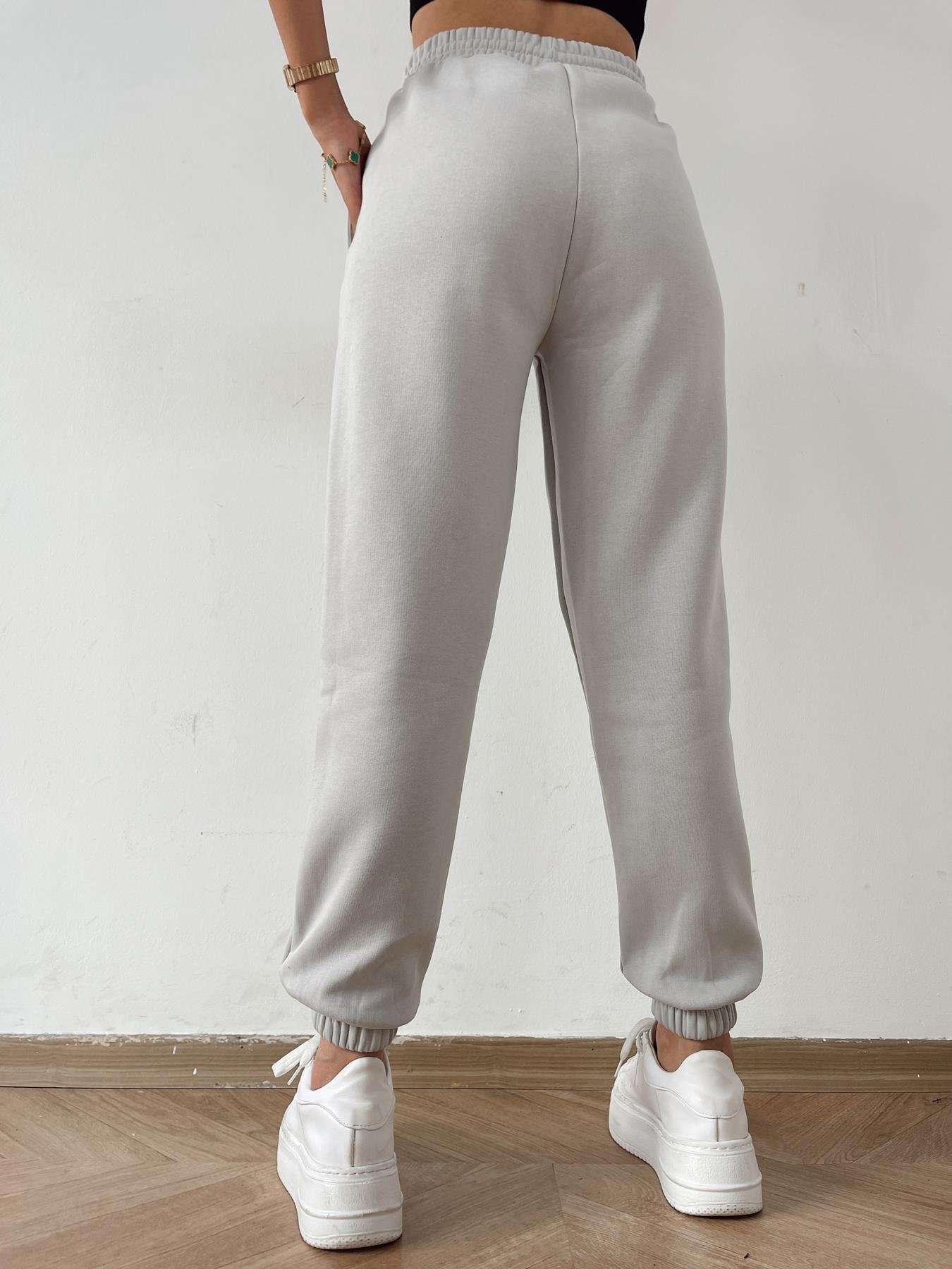 Bel Paça Lastikli 3 İplik Eşofman Altı GRİ