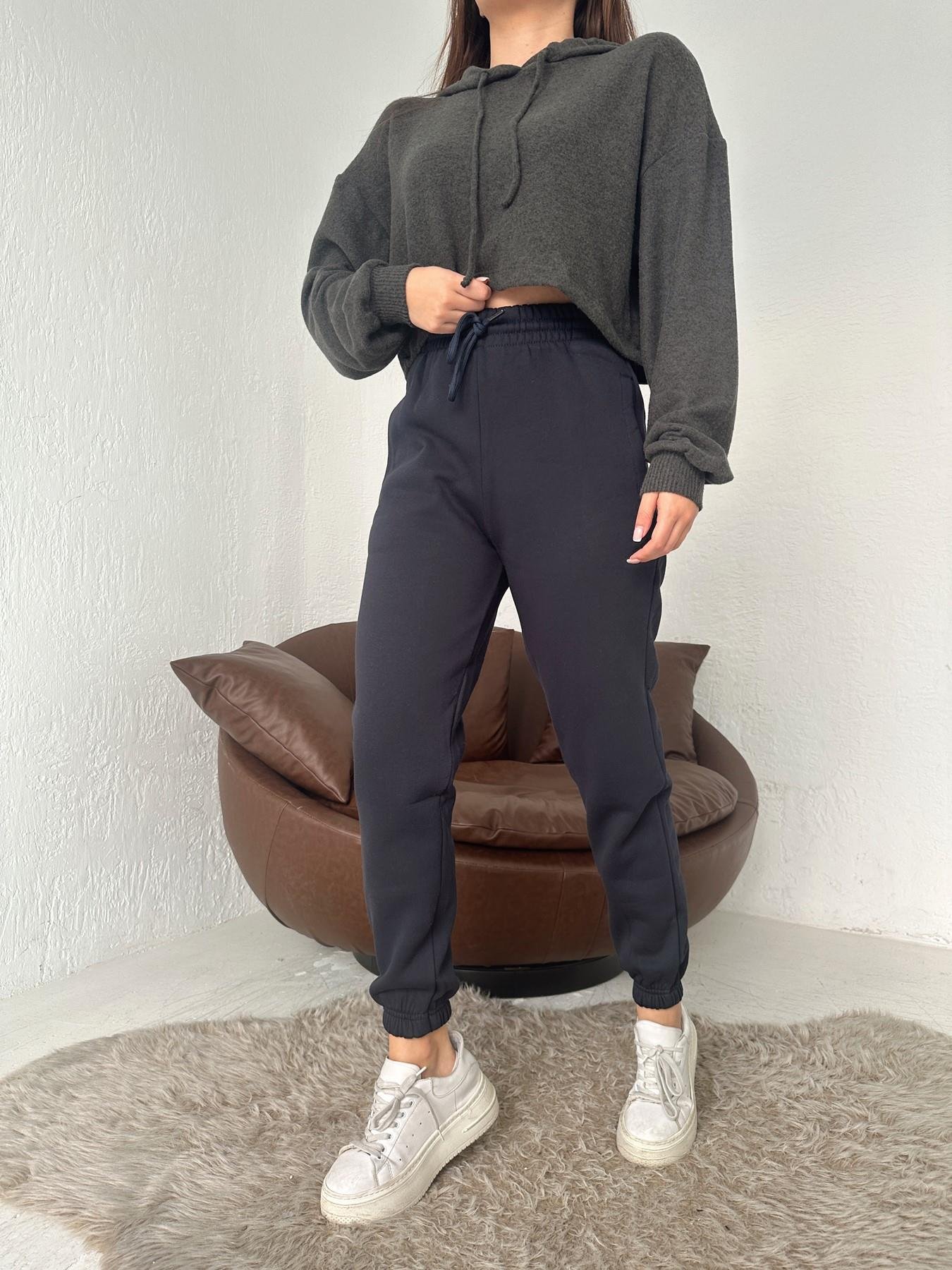 Bel Paça Lastikli 3 İplik Eşofman Altı LACİVERT