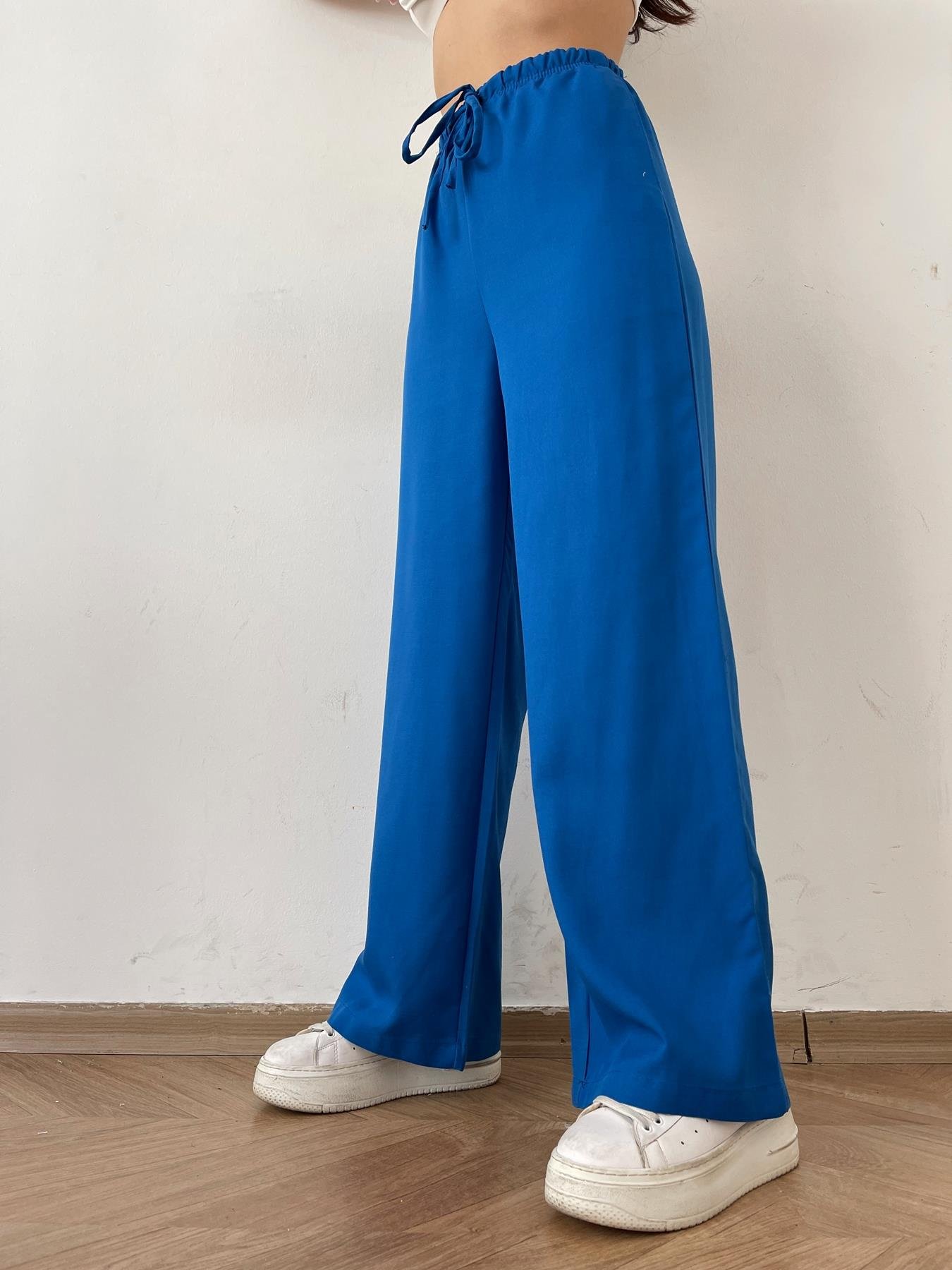 Beli Bağcıklı Keten Pantolon SAKS