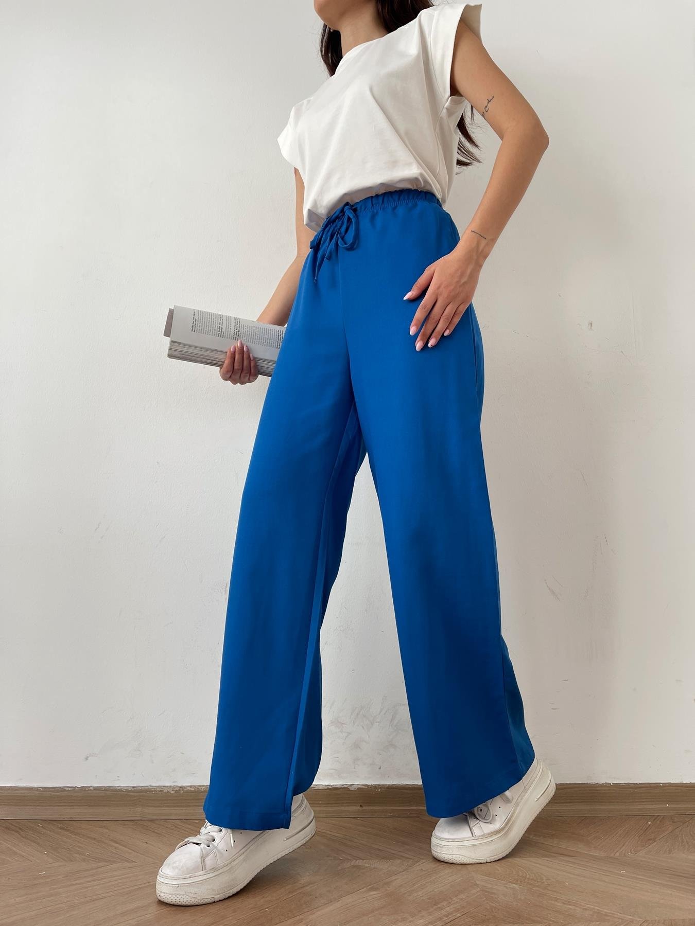 Beli Bağcıklı Keten Pantolon SAKS