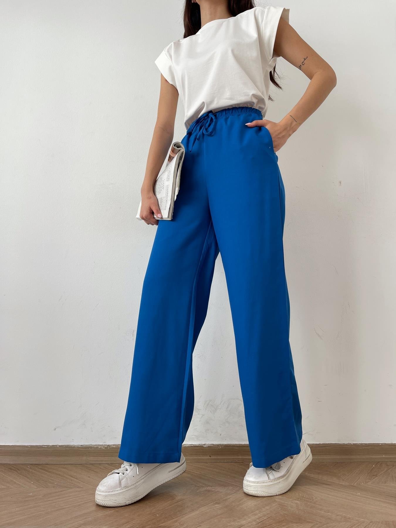 Beli Bağcıklı Keten Pantolon SAKS