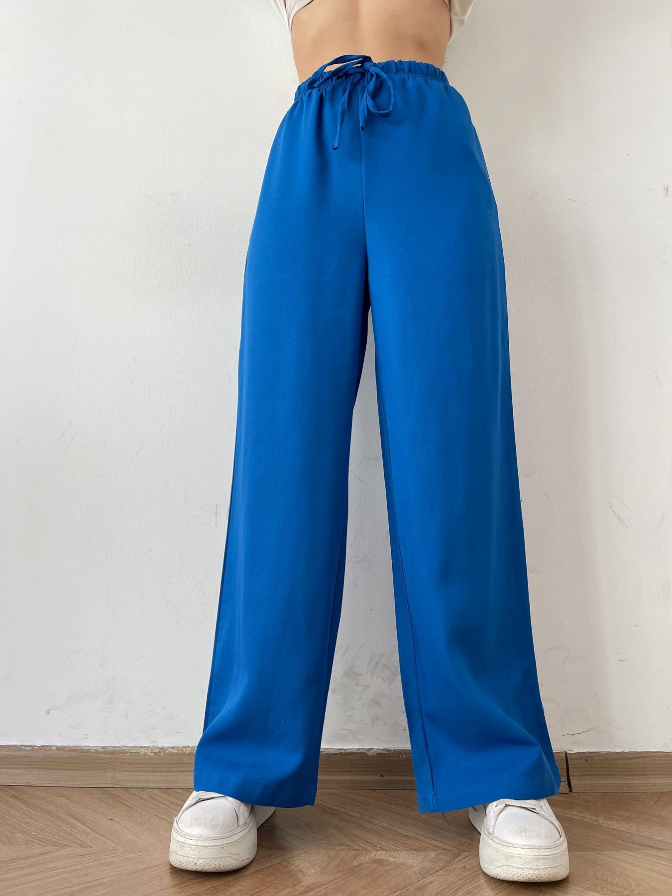 Beli Bağcıklı Keten Pantolon SAKS