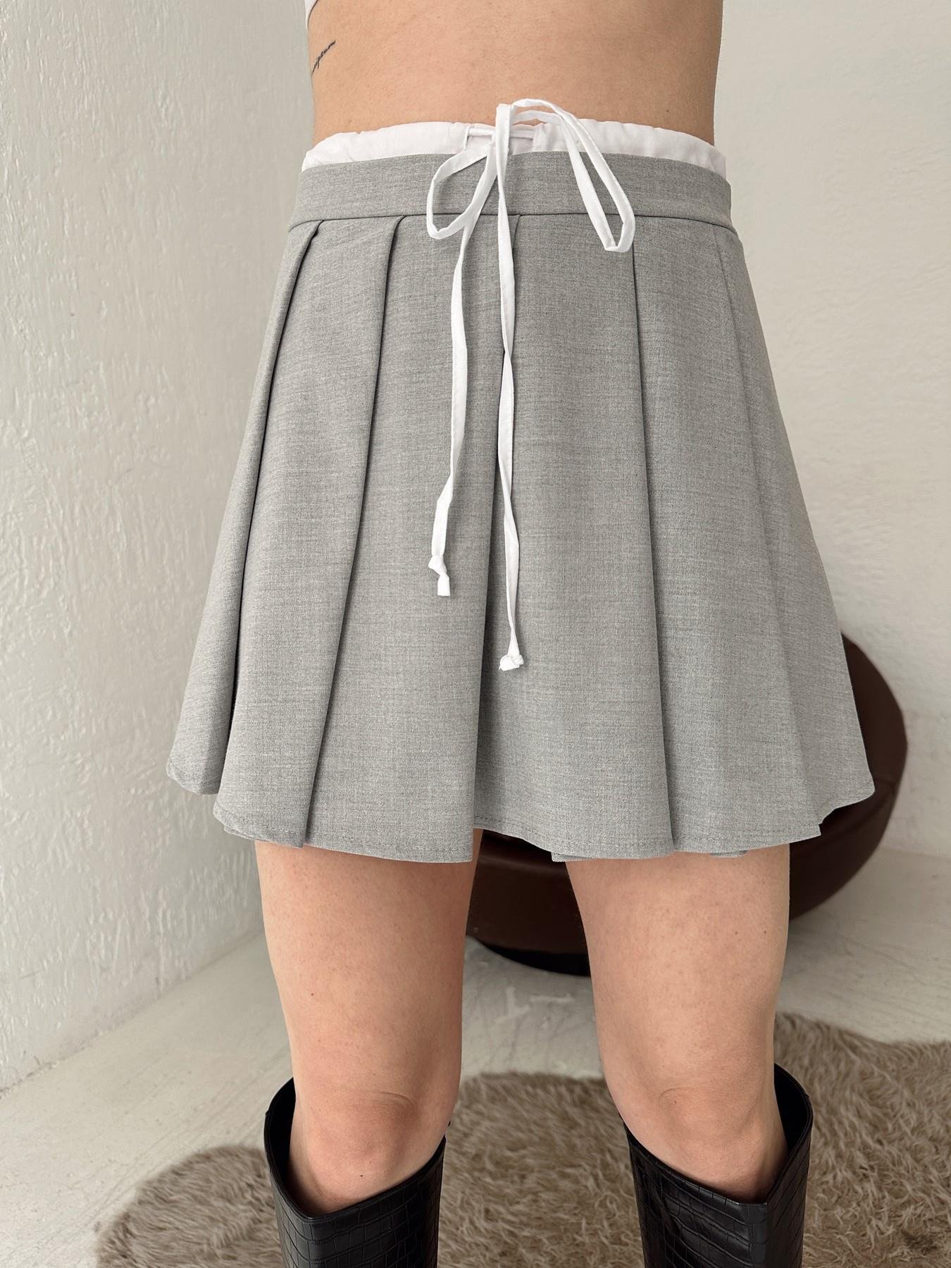 Beli Bağlamalı Şort Etek GRİ