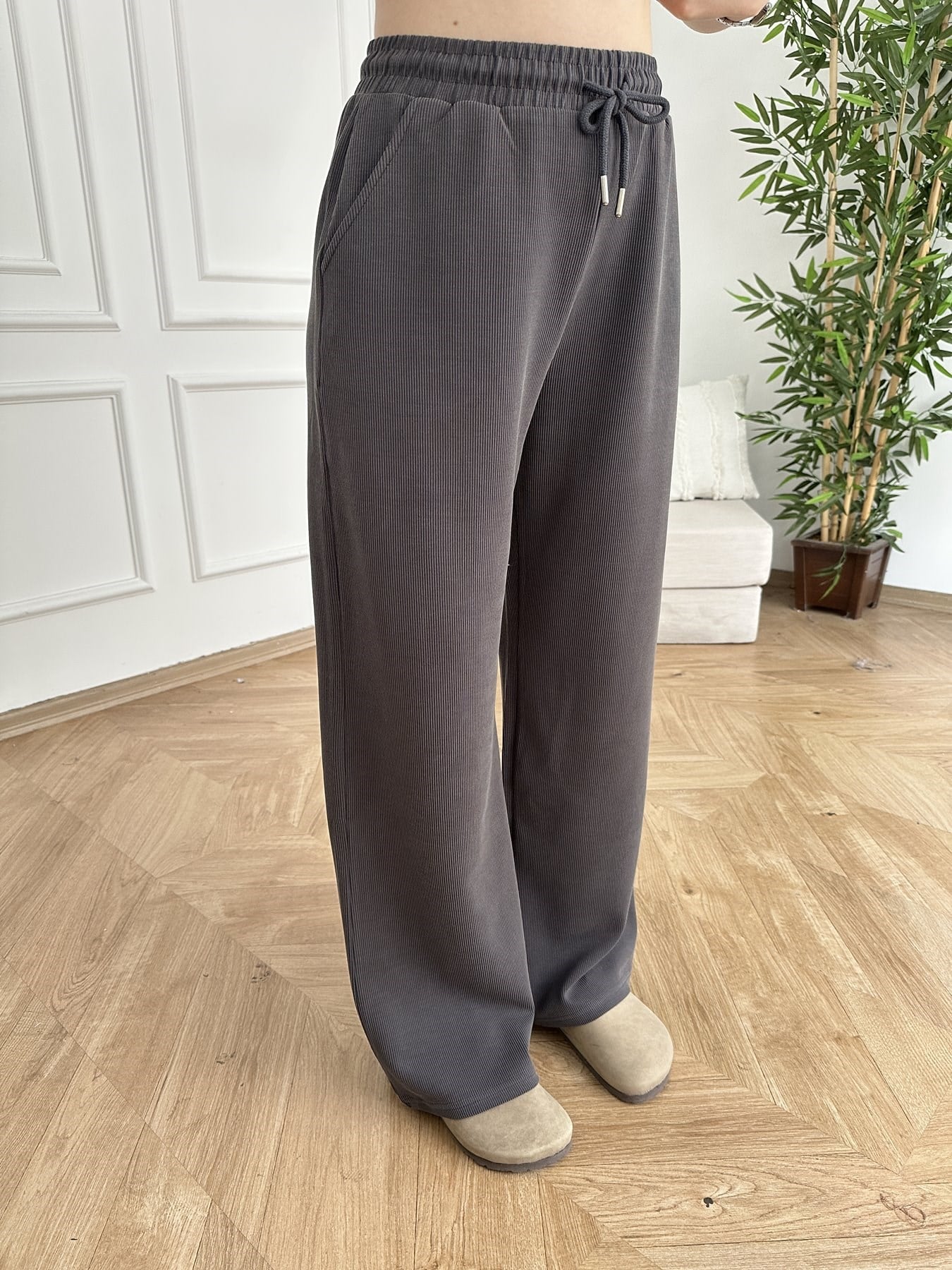 Beli İpli Relax Fit Eşofman Antrasit