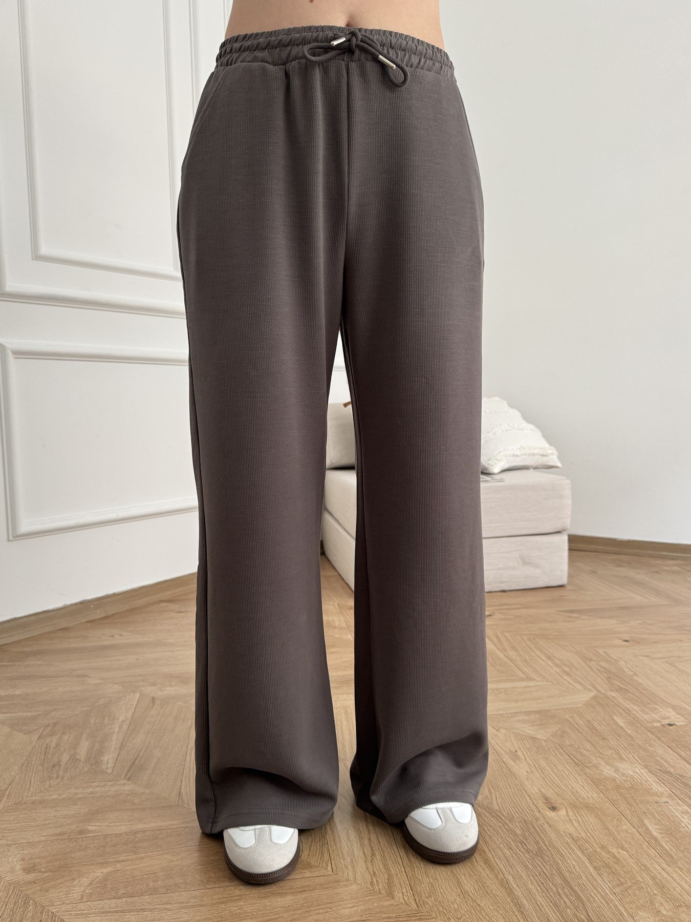 Beli İpli Relax Fit Eşofman Kömür