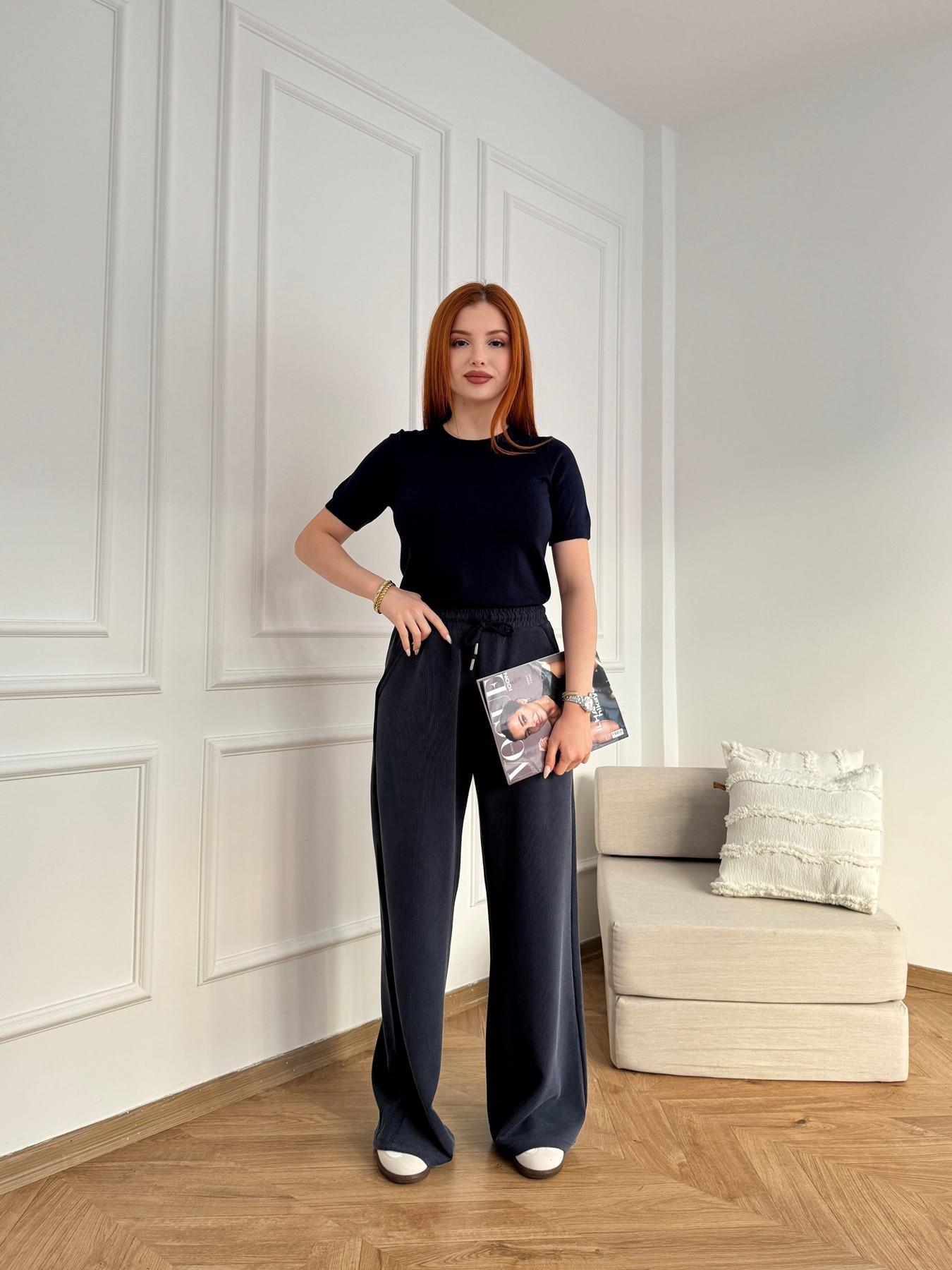 Beli İpli Relax Pantolon Lacivert