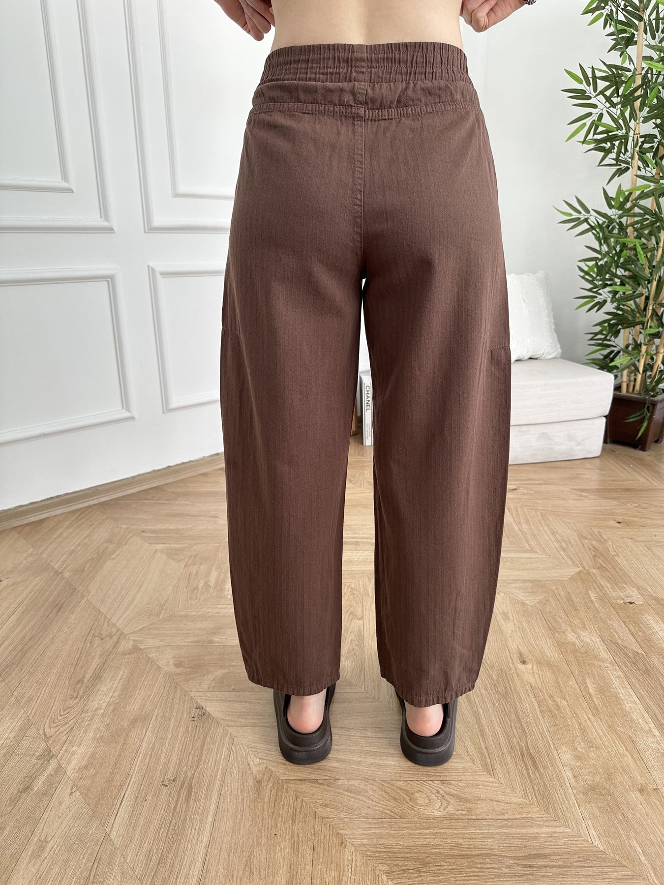 Beli Lastikli Balon Pantolon Açık kahve