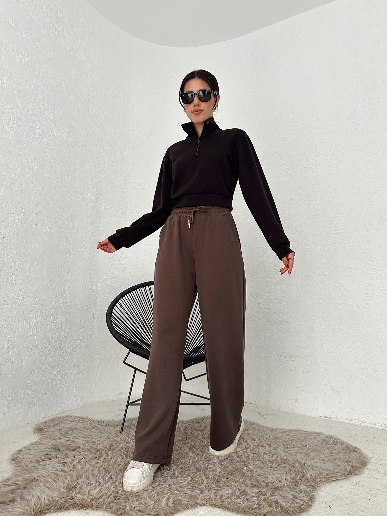 Beli Lastikli Bol Paça Eşofman Altı AÇIK KAHVE