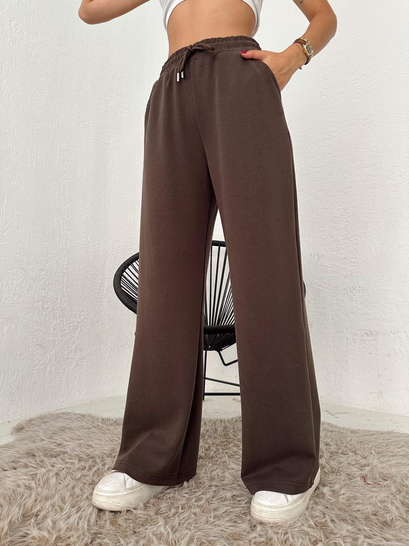 Beli Lastikli Bol Paça Eşofman Altı AÇIK KAHVE