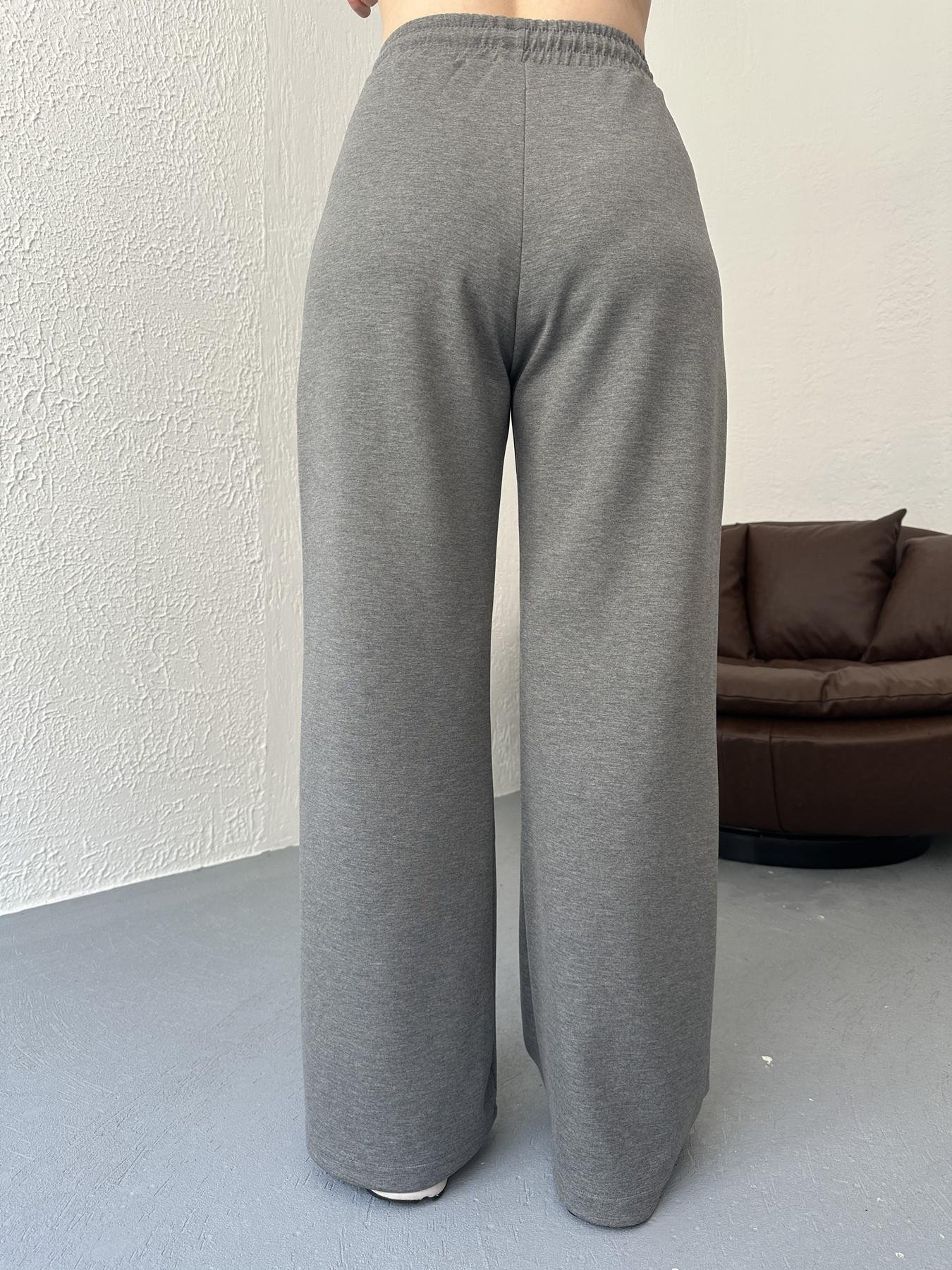 Beli Lastikli Bol Paça Eşofman Altı Antrasit melanj