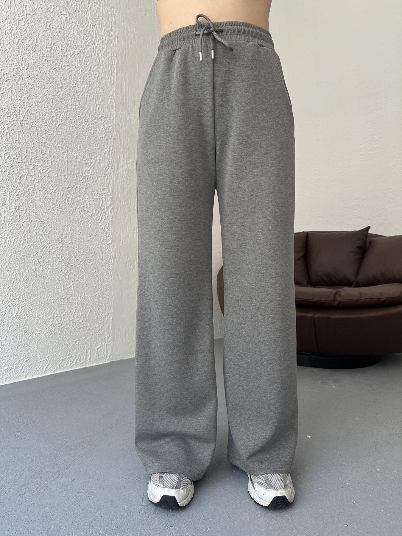 Beli Lastikli Bol Paça Eşofman Altı Antrasit melanj