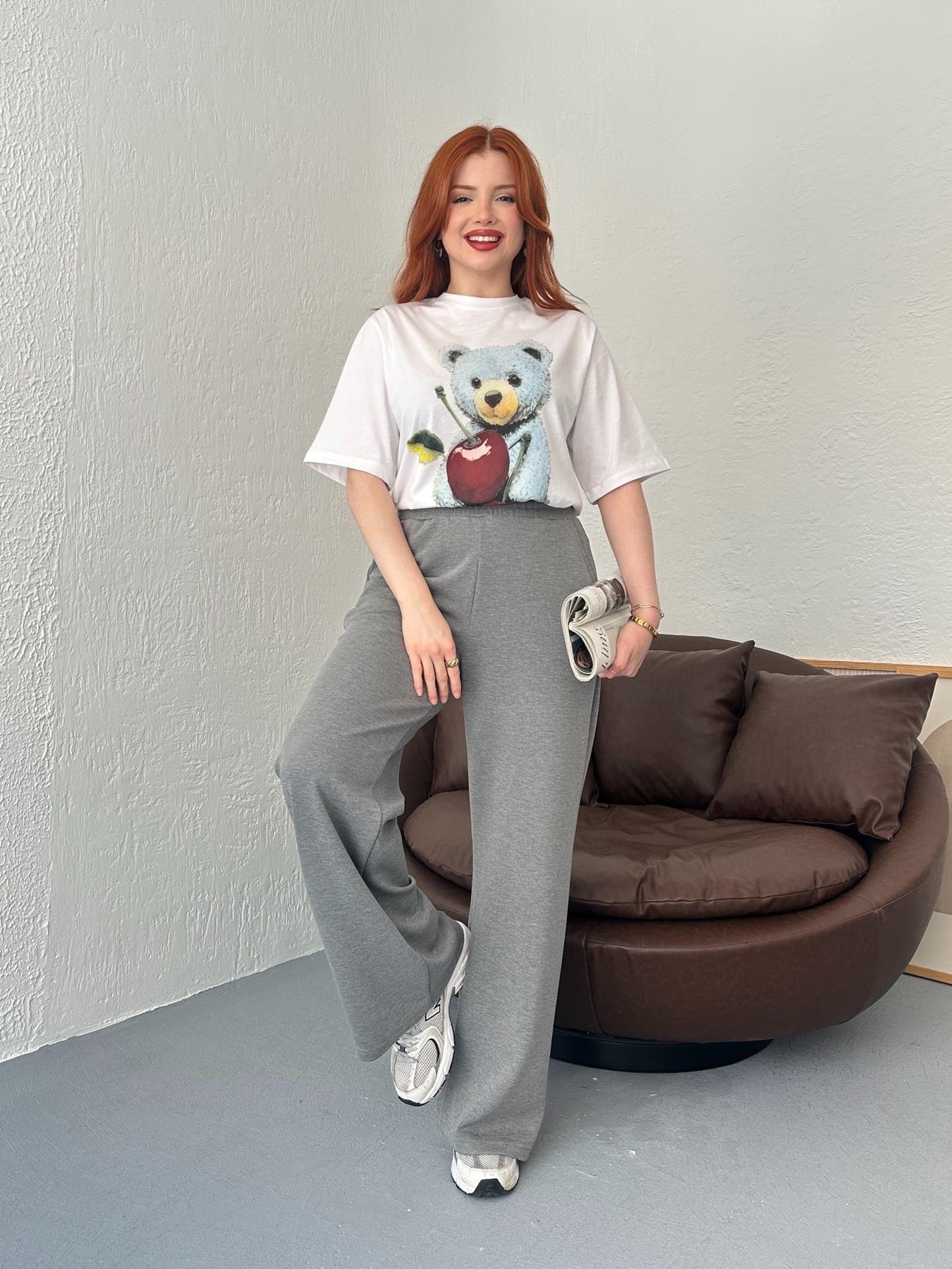 Beli Lastikli Bol Paça Eşofman Altı Antrasit melanj