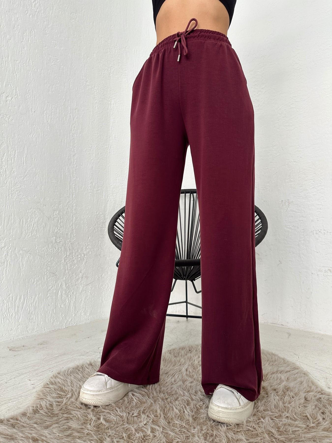 Beli Lastikli Bol Paça Eşofman Altı BORDO