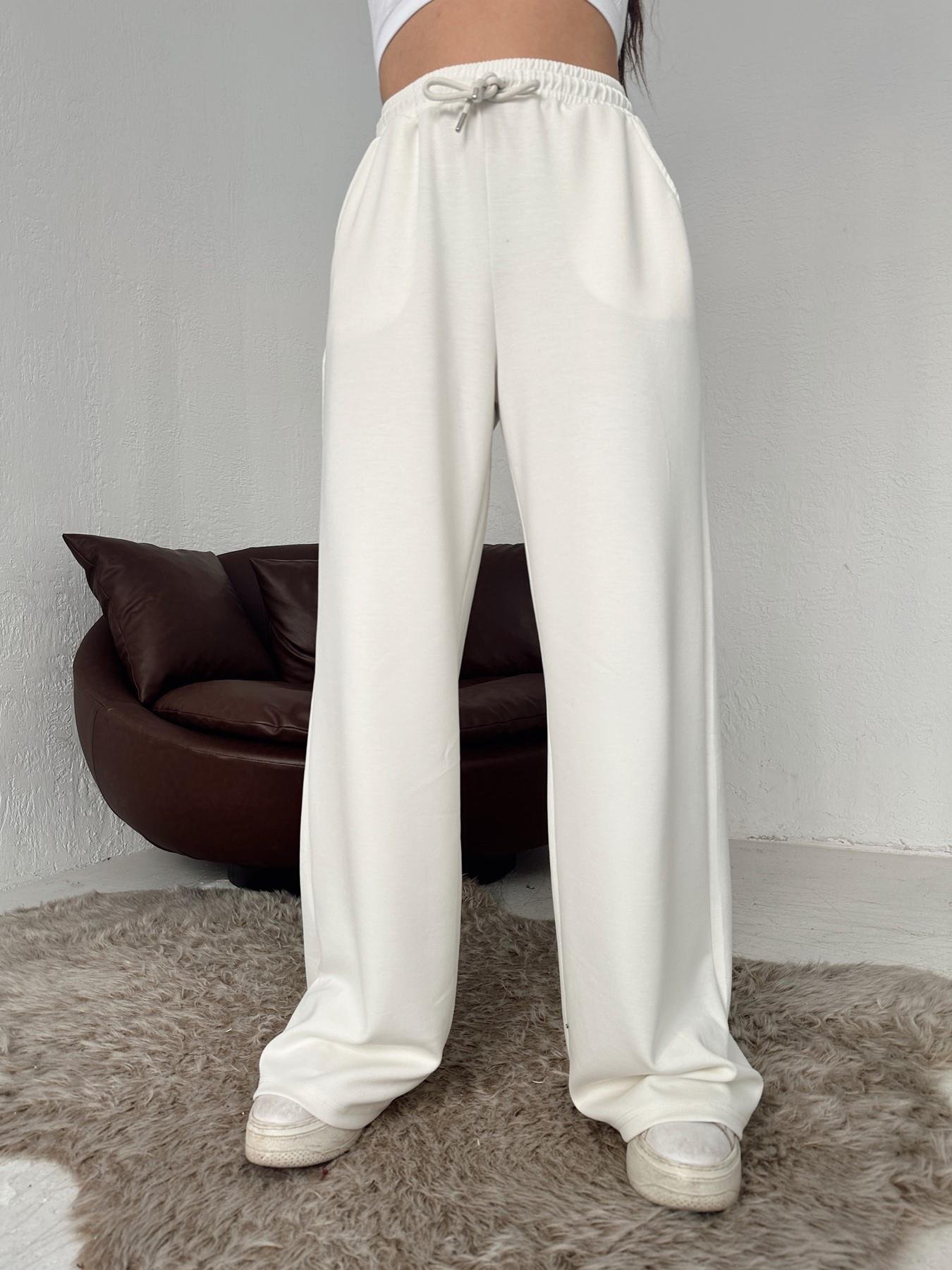 Beli Lastikli Bol Paça Eşofman Altı EKRU