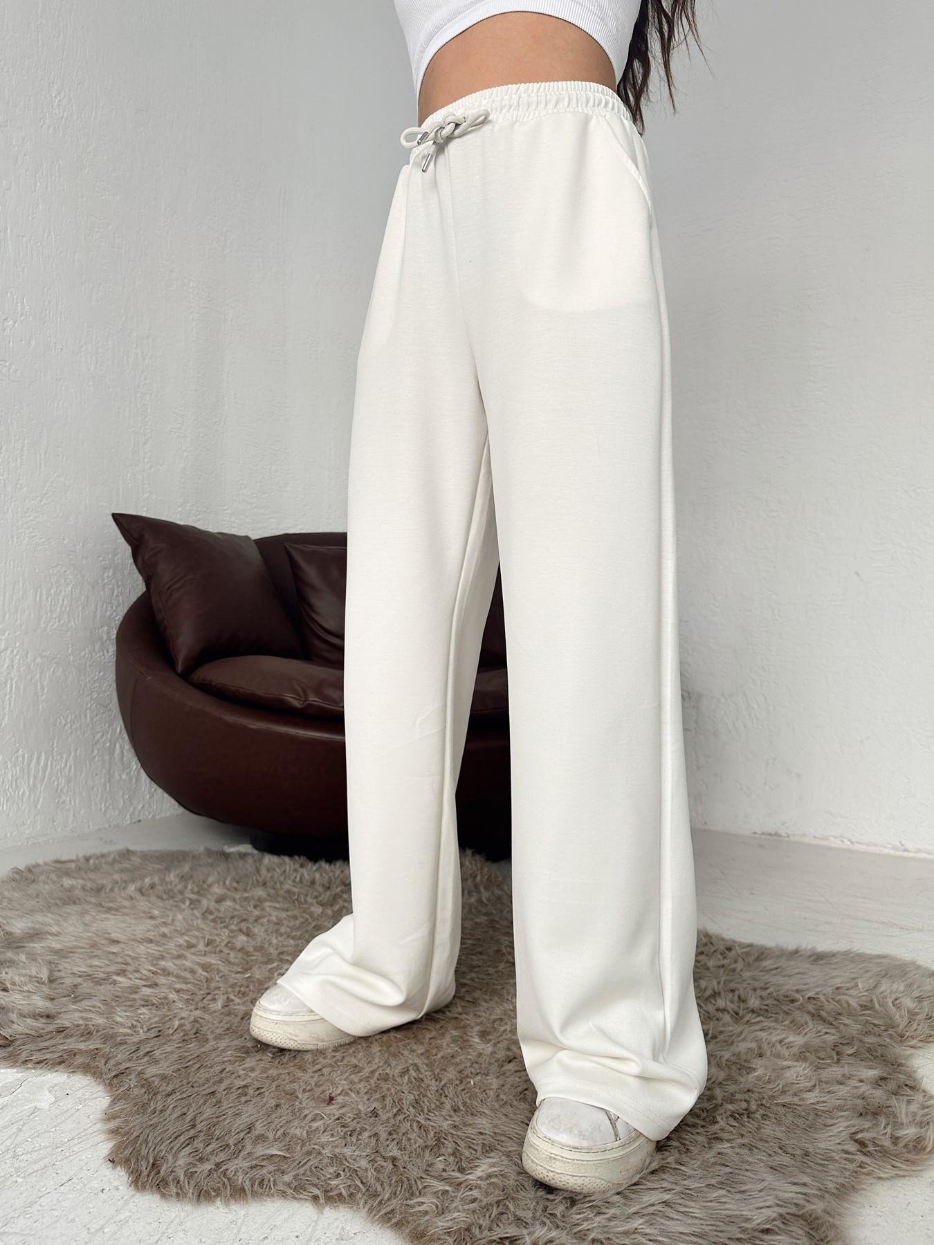 Beli Lastikli Bol Paça Eşofman Altı EKRU