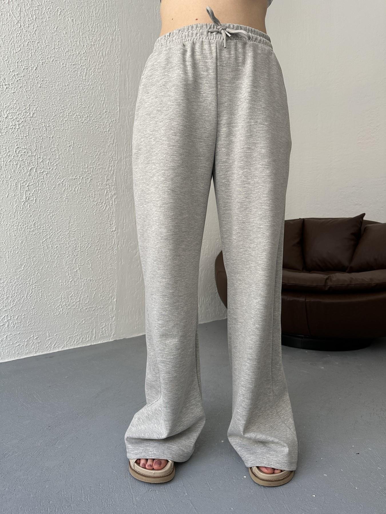 Beli Lastikli Bol Paça Eşofman Altı Gri melanj