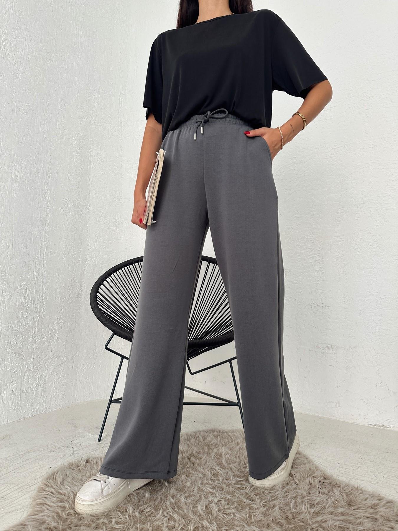 Beli Lastikli Bol Paça Eşofman Altı GRİ