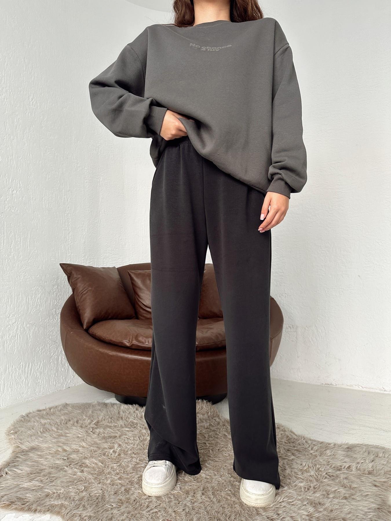 Beli Lastikli Bol Paça Eşofman Altı SİYAH