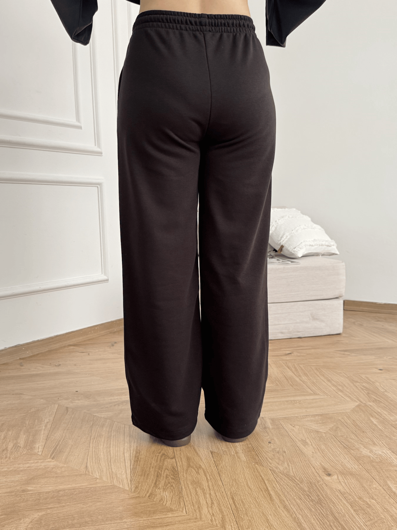 Beli Lastikli Bol Paça Eşofman Siyah