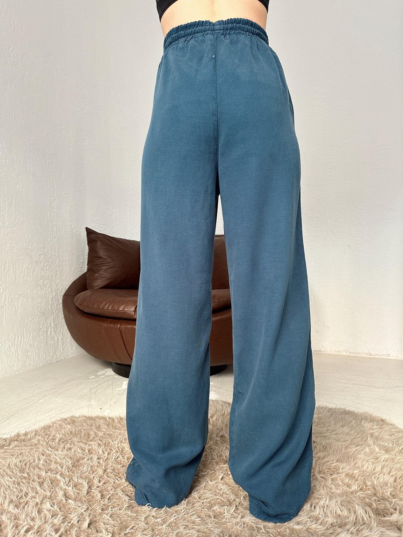 Beli Lastikli Bol Pantolon Lacivert