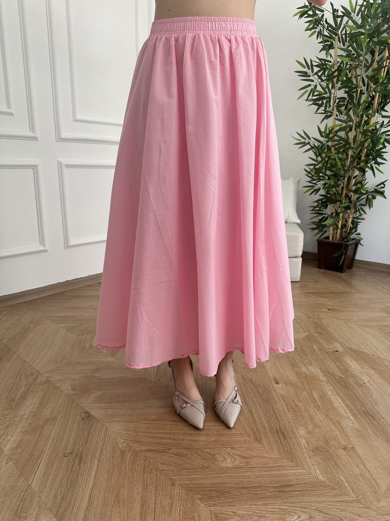 Beli Lastikli Çan Etek Şeker pembe