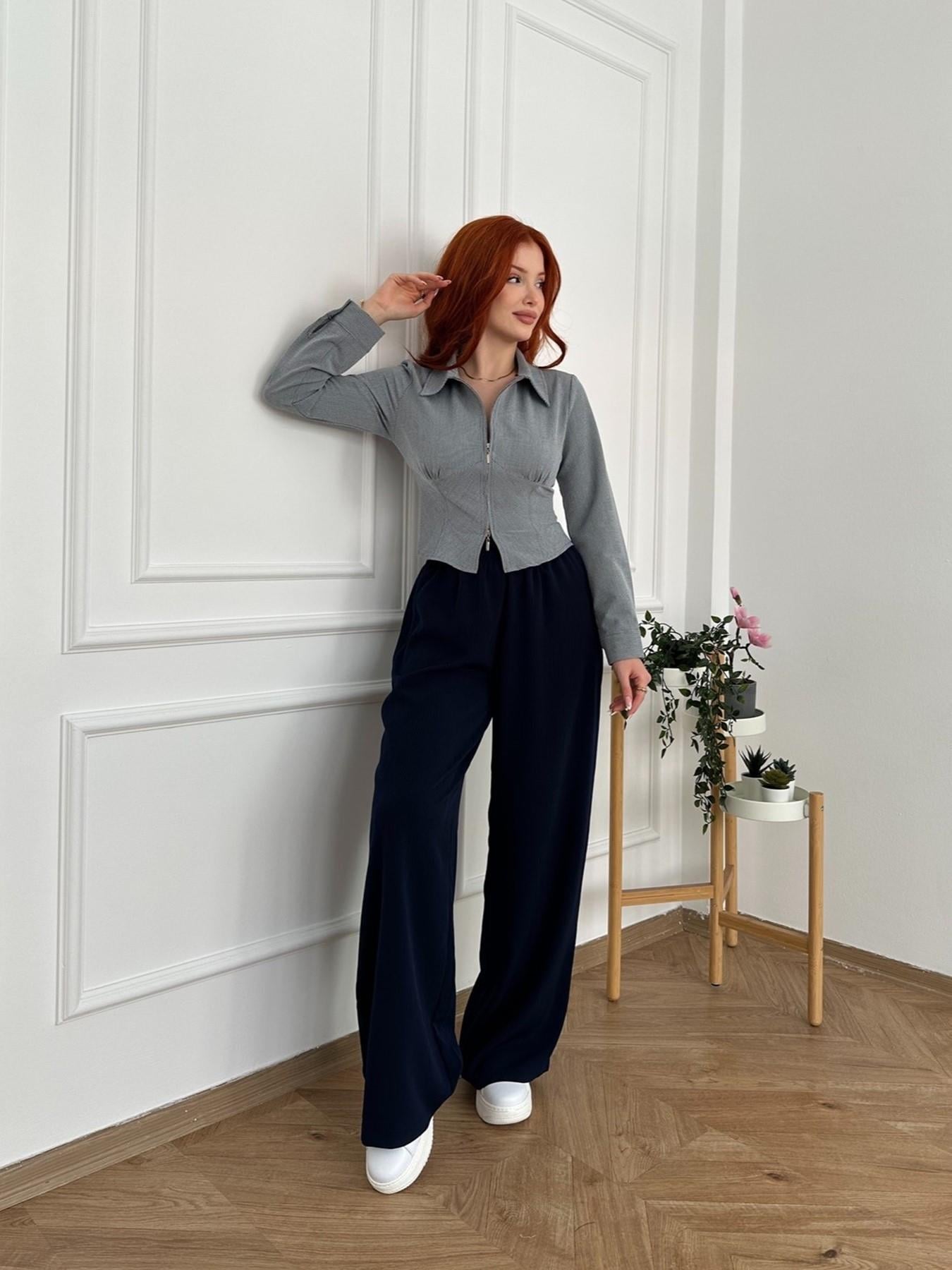 Beli Lastikli Pantolon Lacivert