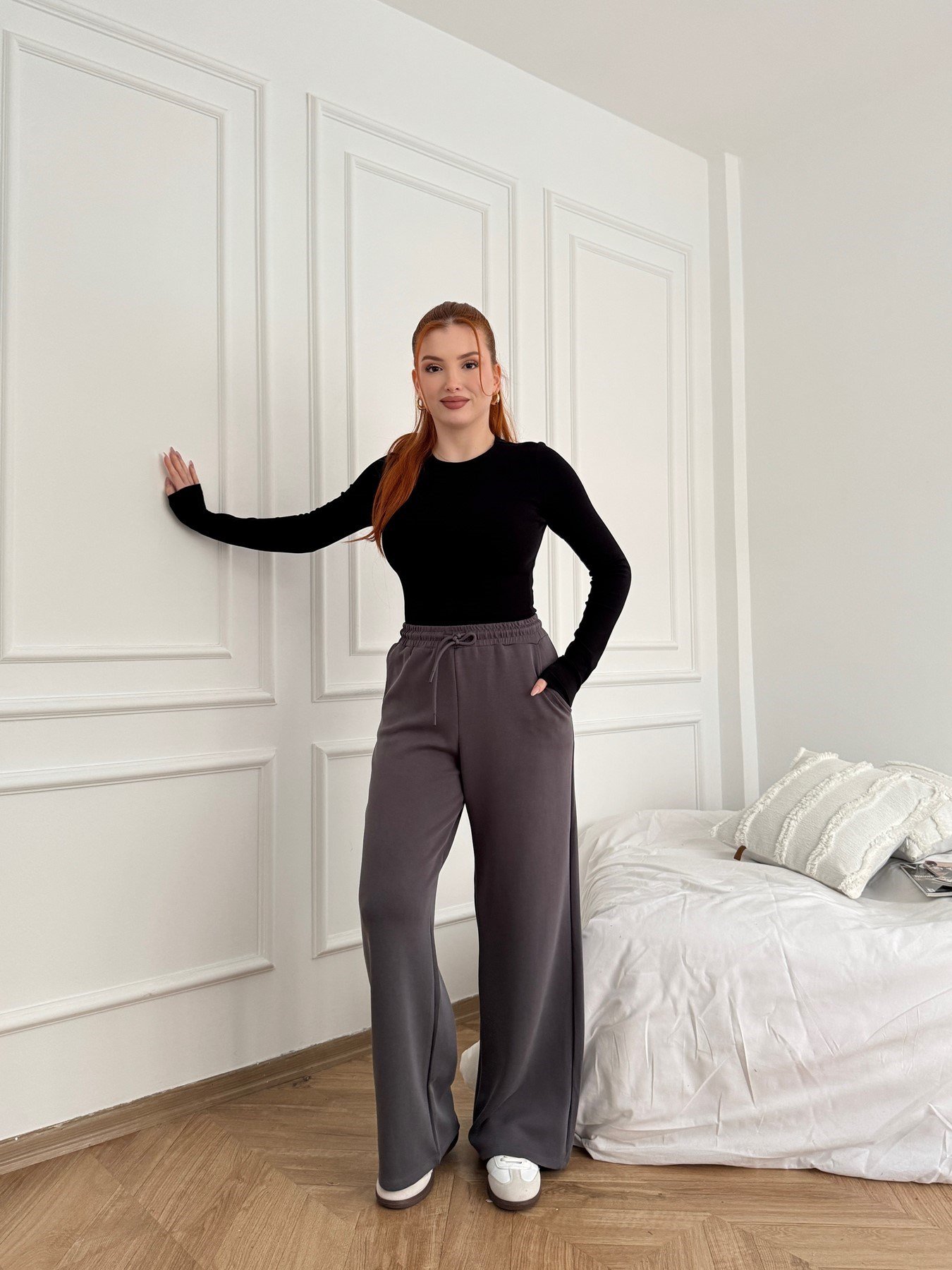 Beli Lastikli Relax Fit Eşofman Altı Antrasit