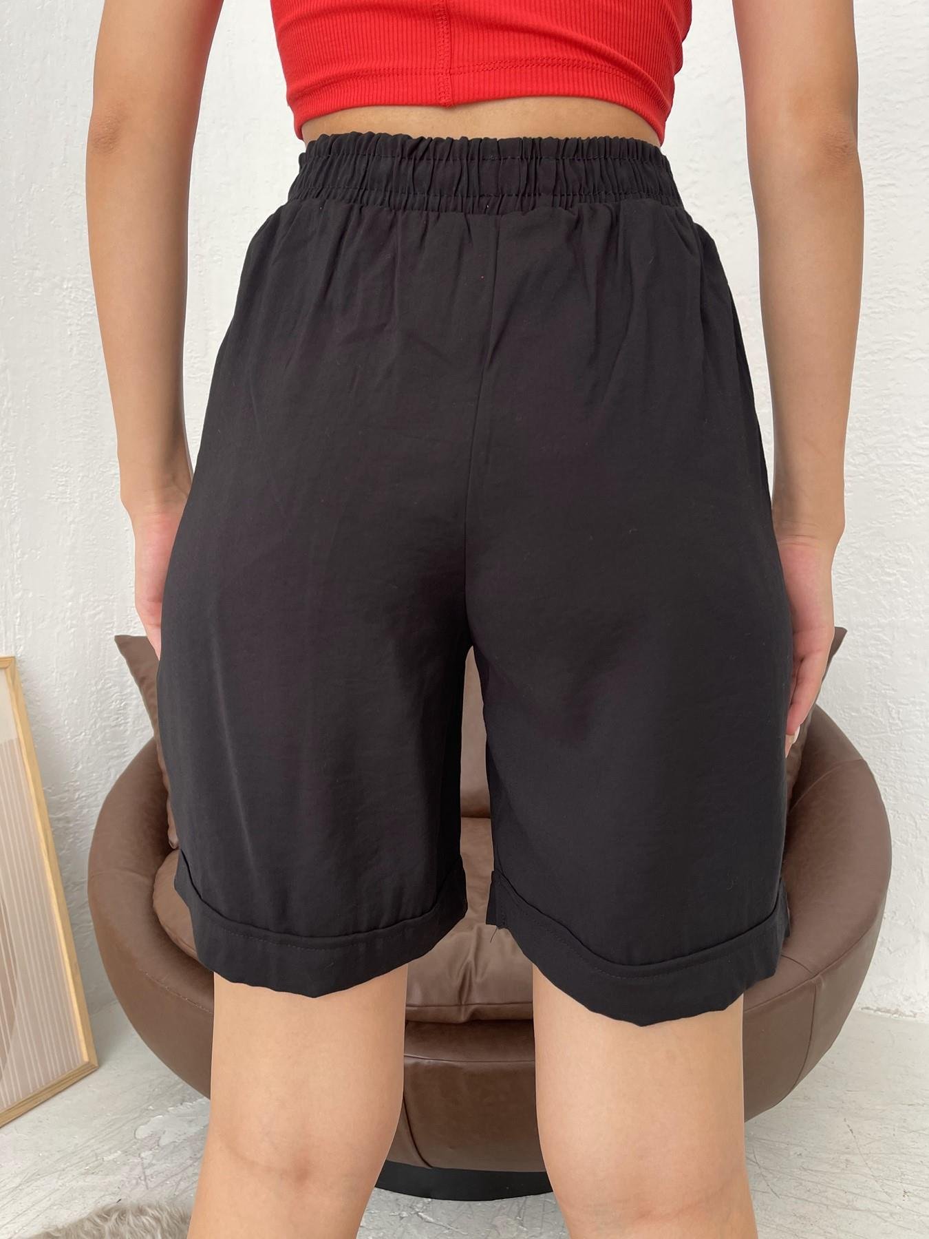 Beli Lastikli Şort SİYAH
