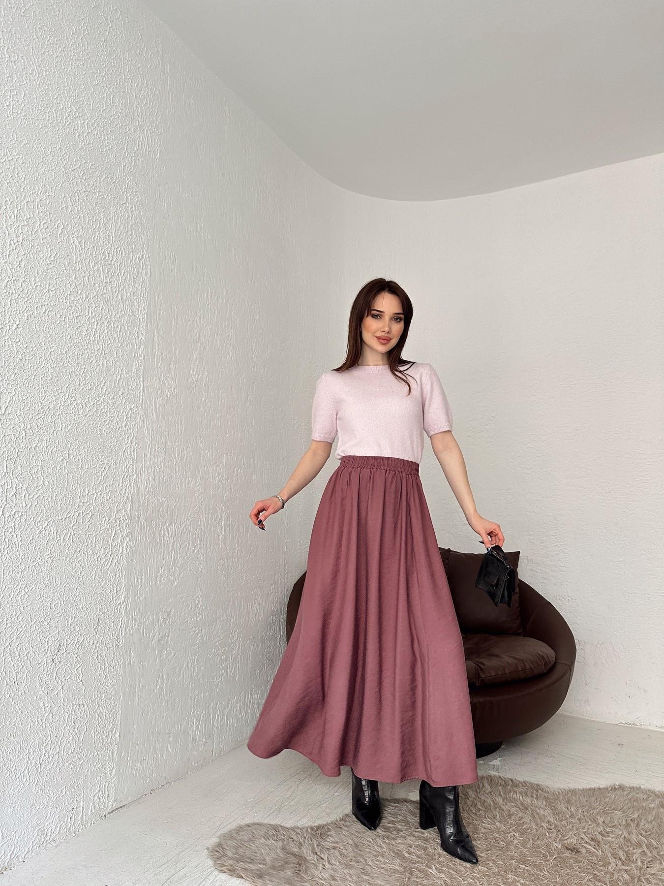 Beli Lastikli Tensel Kumaş Etek GÜL