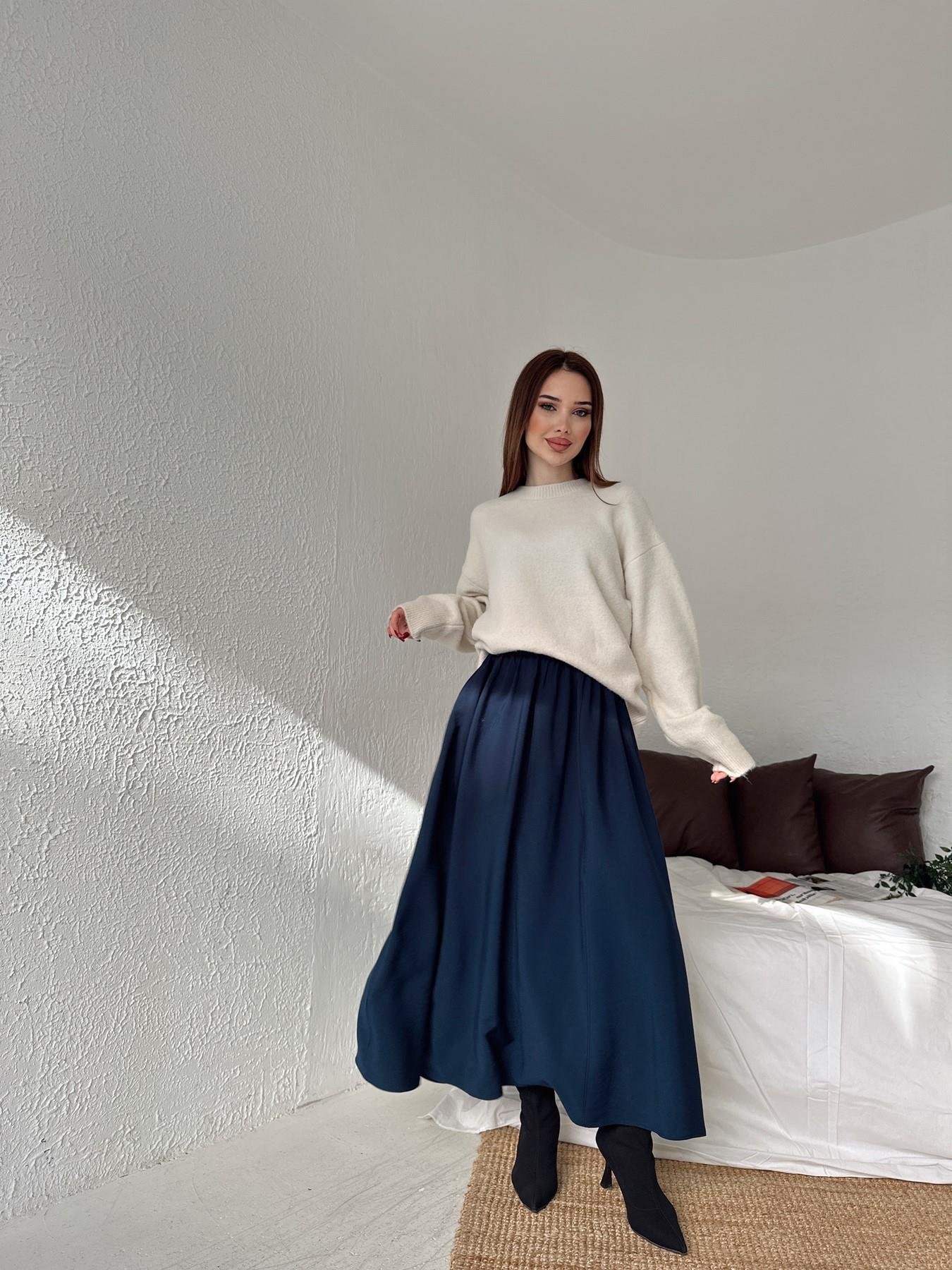 Beli Lastikli Tensel Kumaş Etek LACİVERT