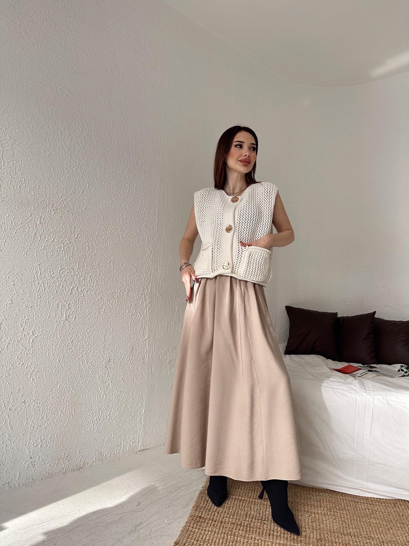 Beli Lastikli Tensel Kumaş Etek TAŞ