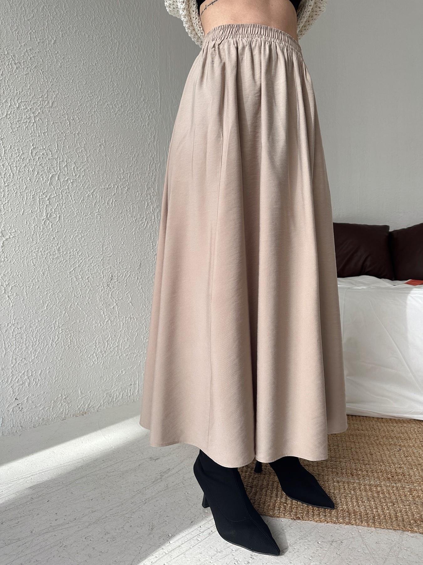 Beli Lastikli Tensel Kumaş Etek TAŞ