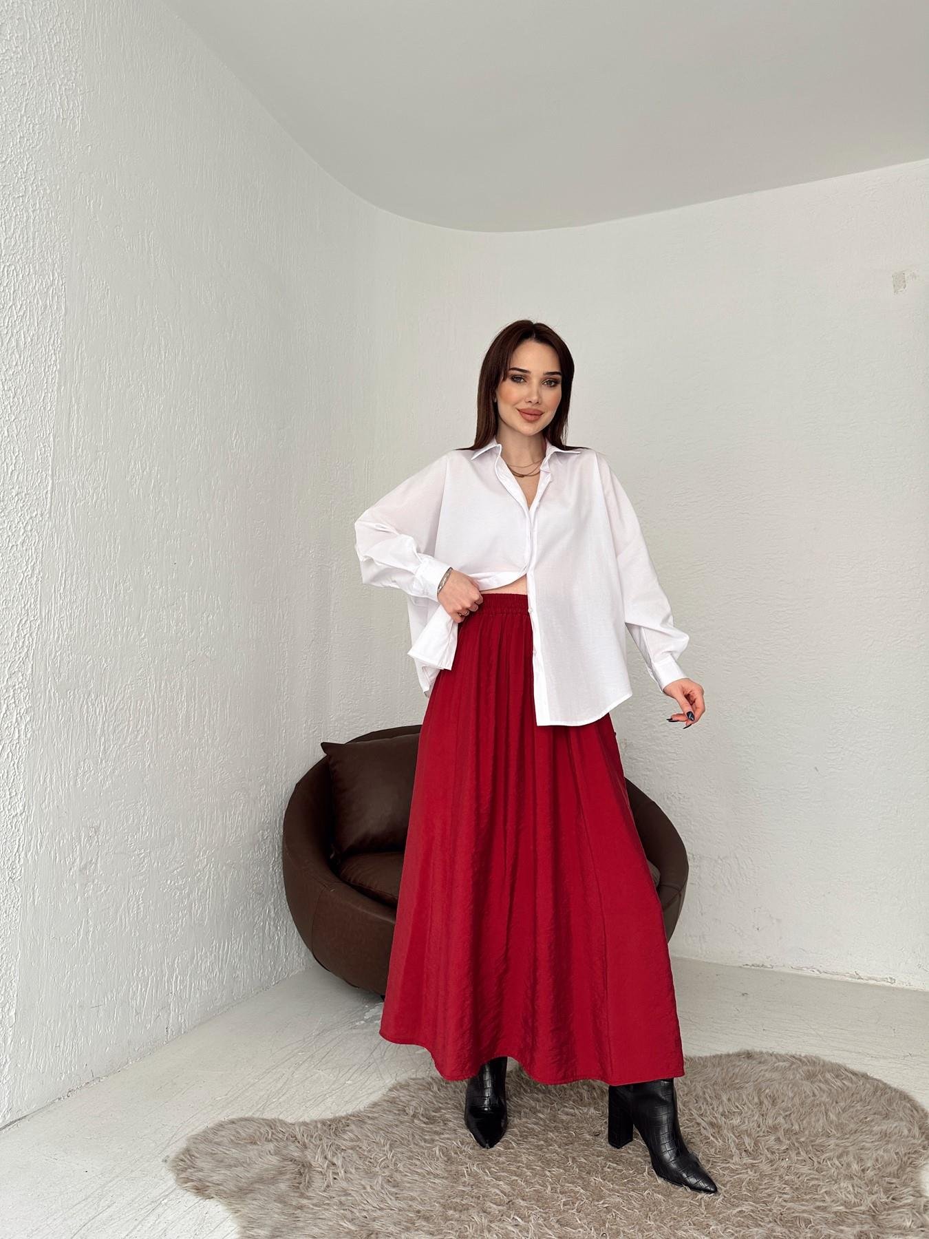 Beli Lastikli Tensel Kumaş Etek VİŞNE