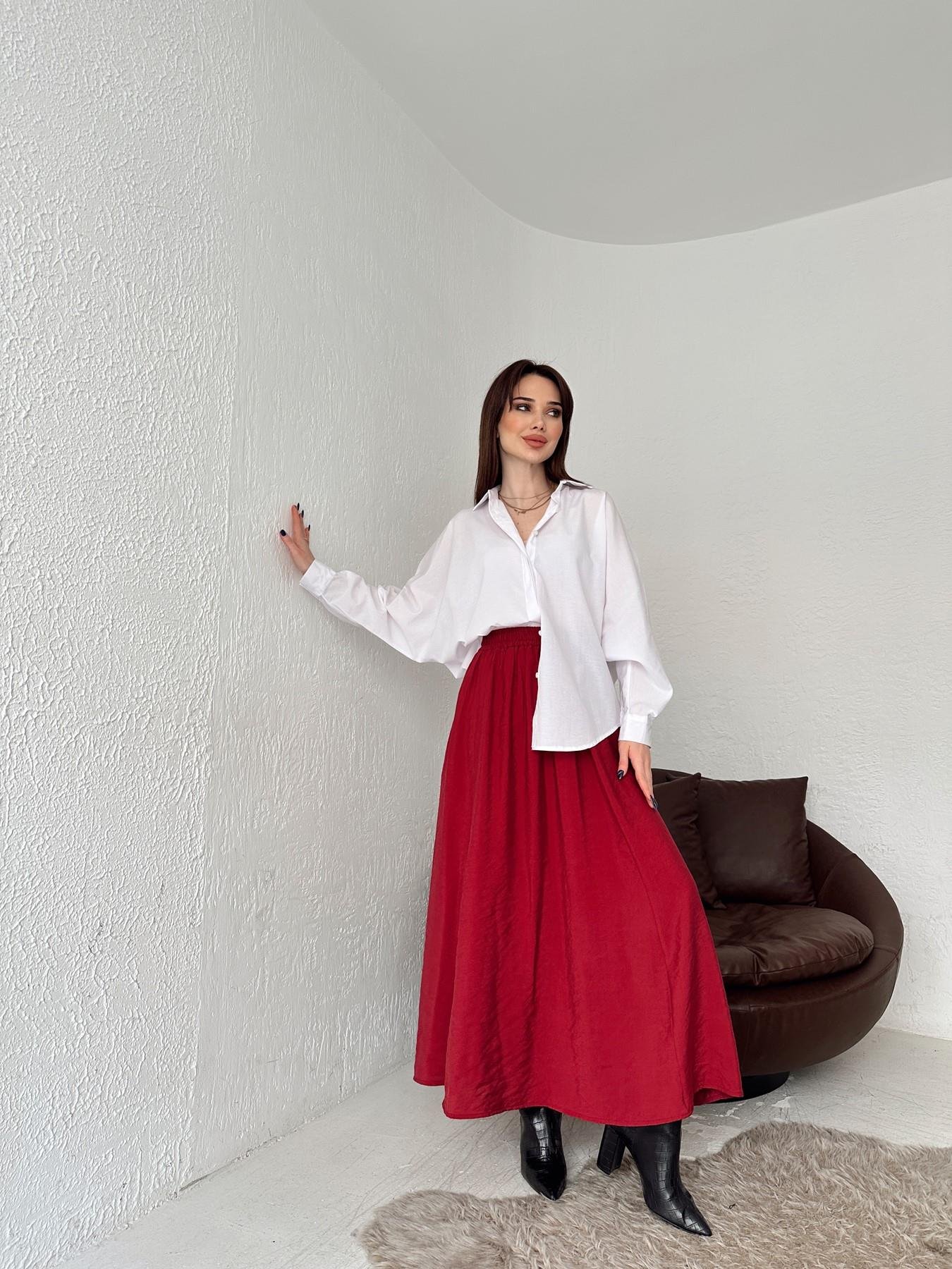 Beli Lastikli Tensel Kumaş Etek VİŞNE