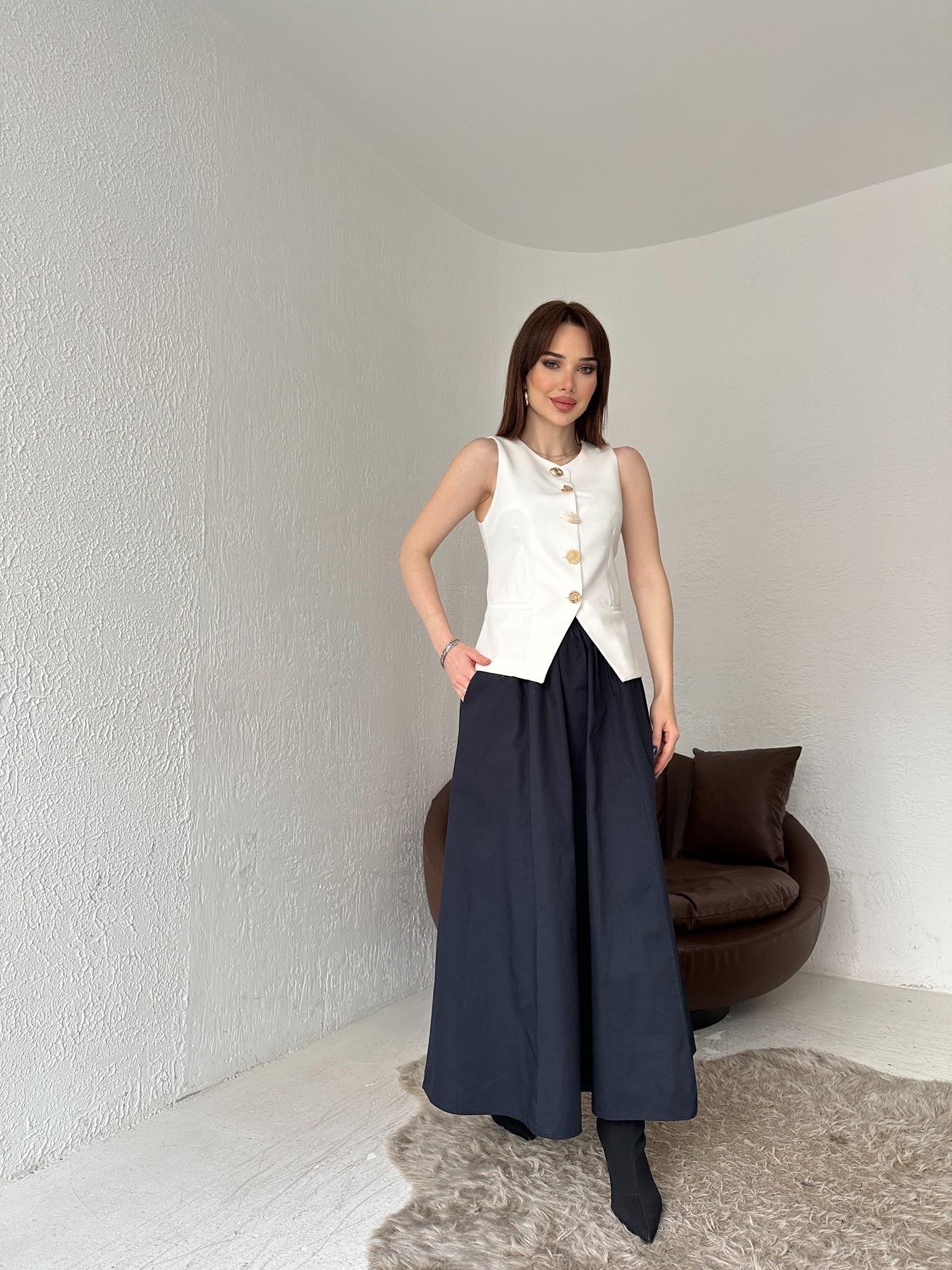 Beli Lastikli Uzun Çan Etek LACİVERT