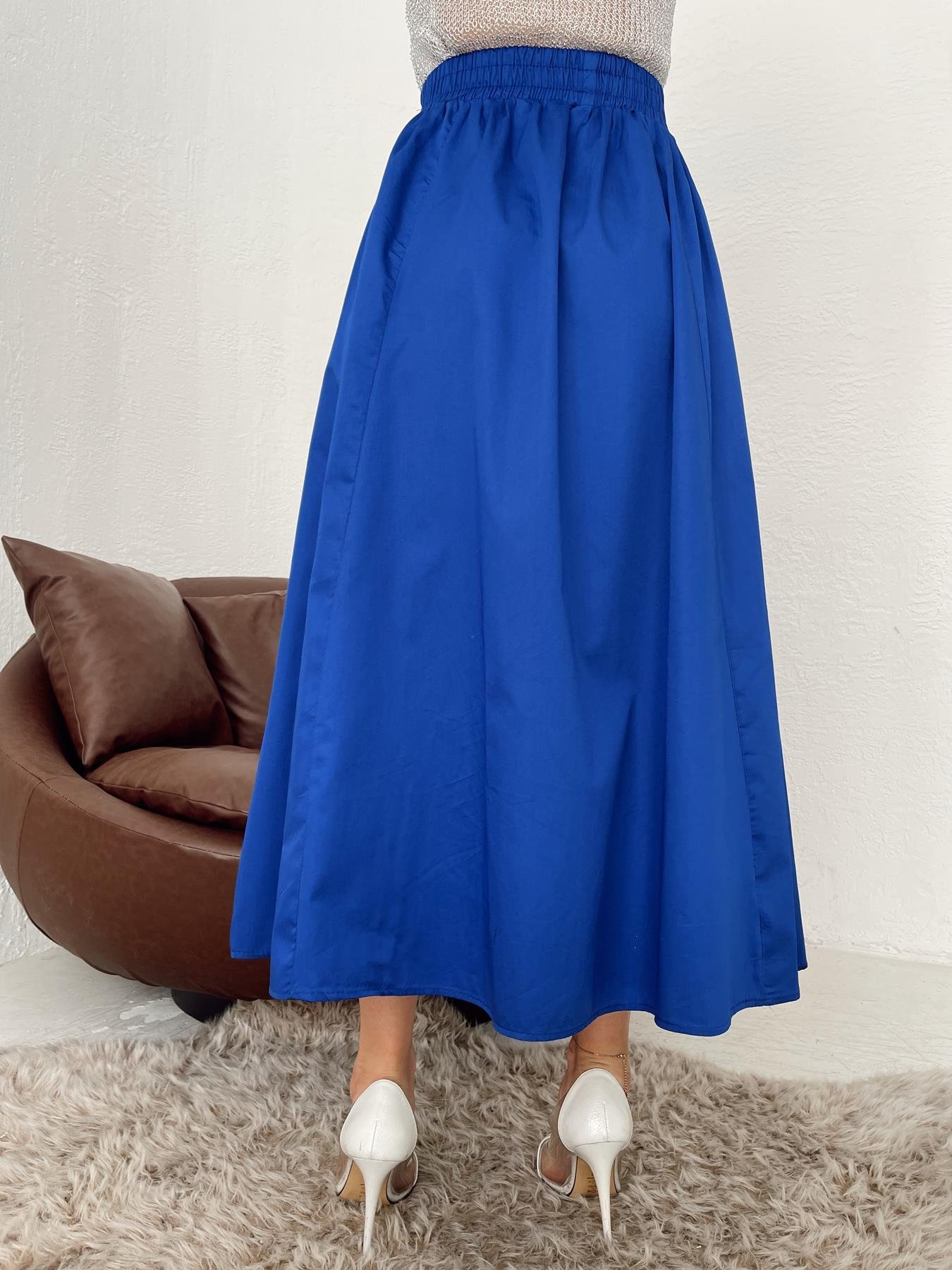 Beli Lastikli Uzun Çan Etek SAKS