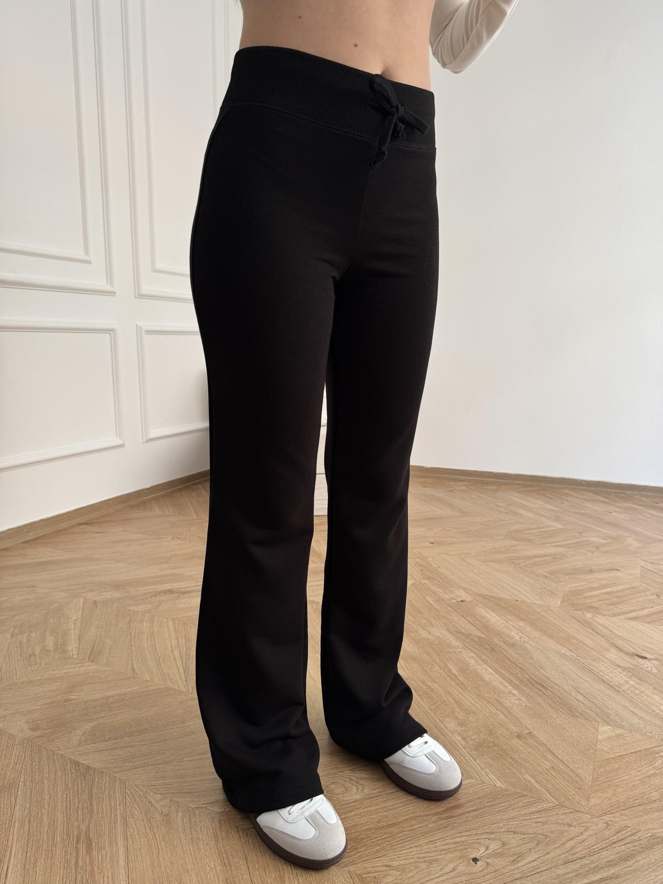 Beli Ribana Detay İspanyol Paça Pantolon Siyah