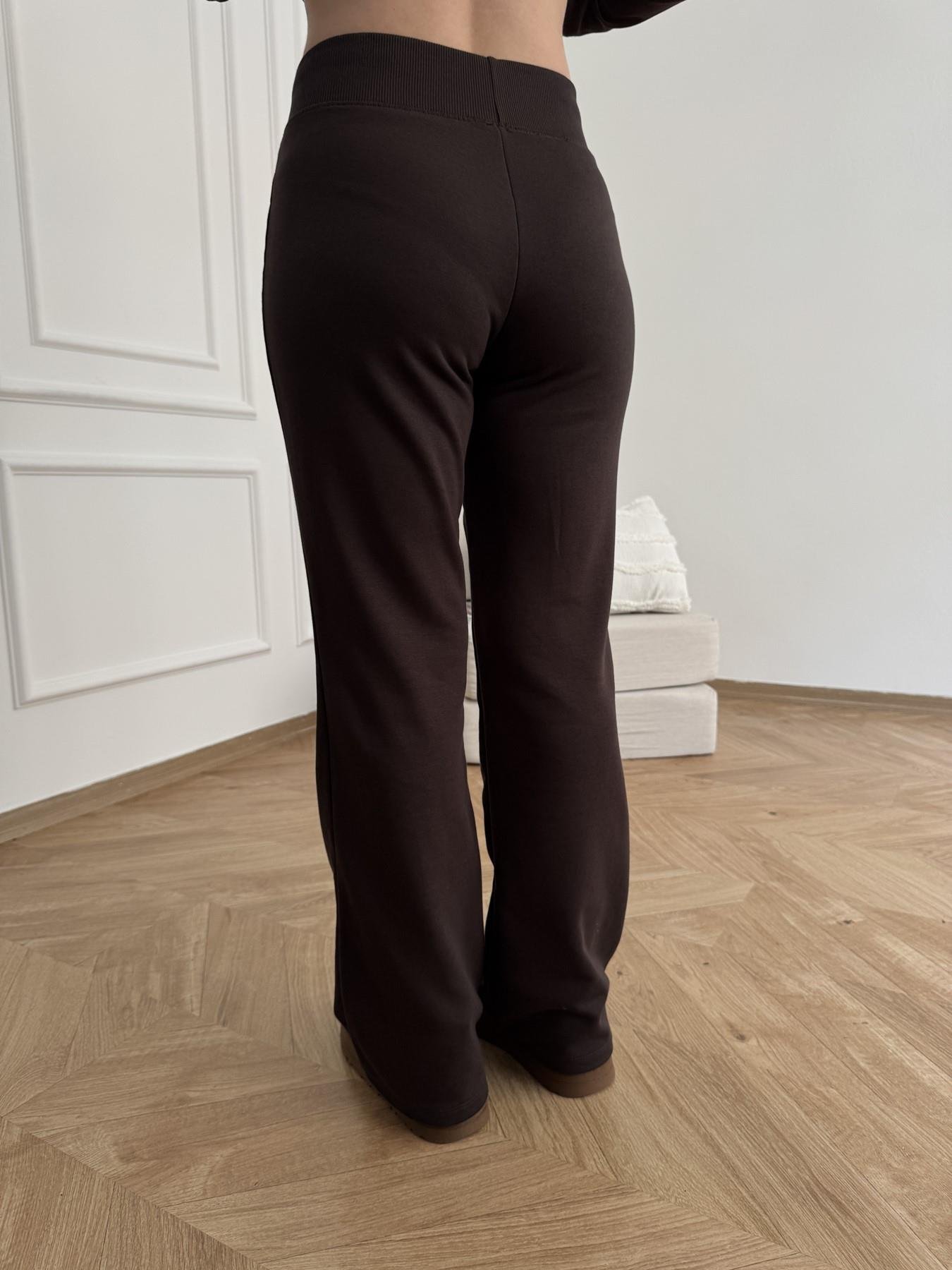 Beli Ribana Detay İspanyol Paça Pantolon Acı kahve