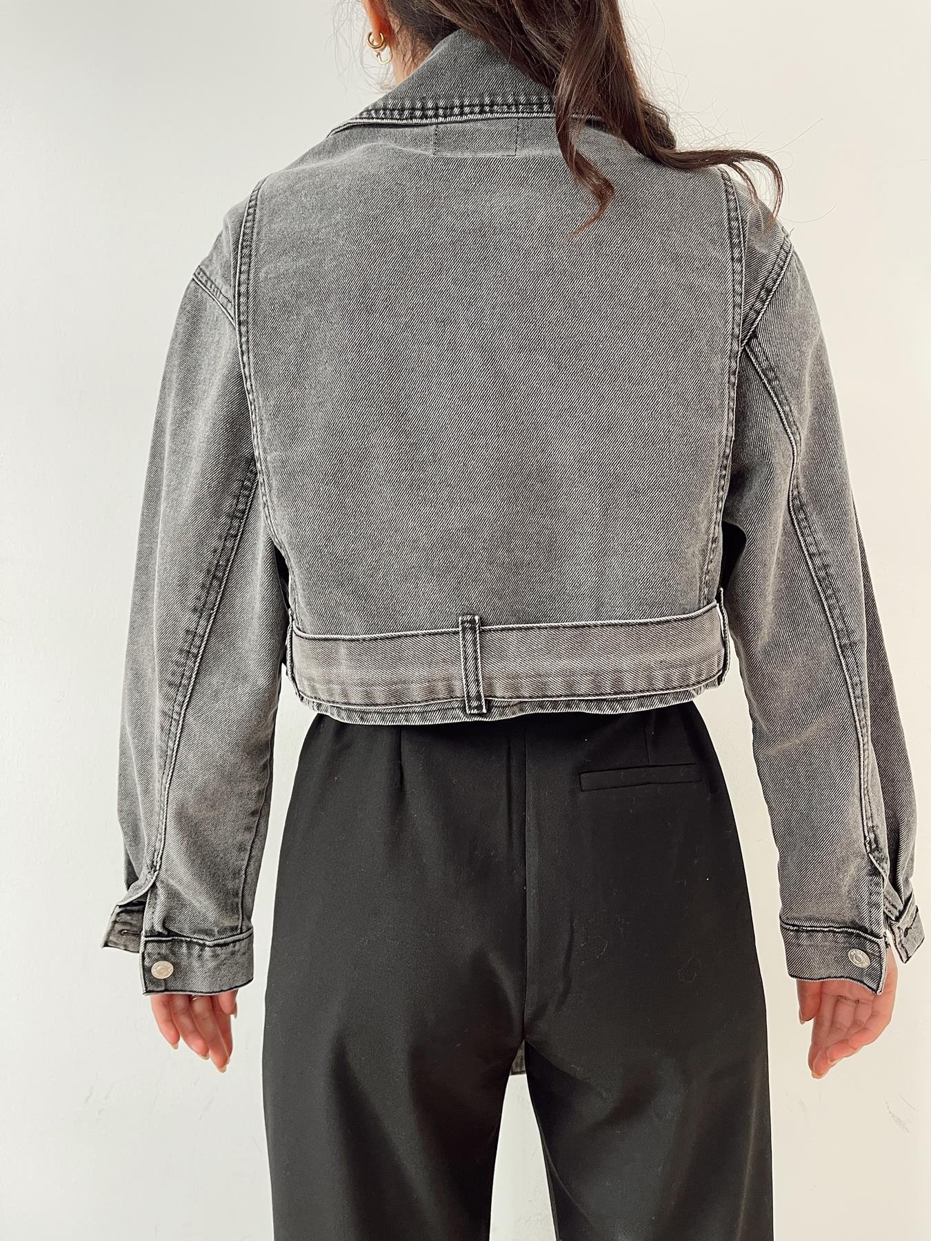 Biker Jean Ceket ANTRASİT